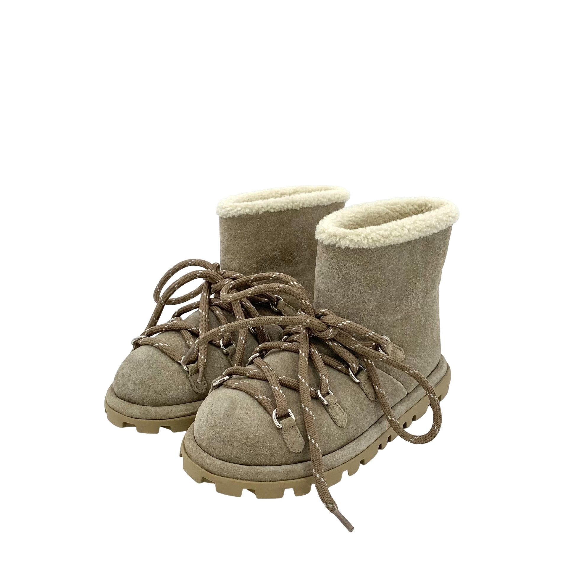 Miu Miu Miu Miu Suede Shearling Lace-Up Boots 38 Size US 8 / IT 38 - 1 Thumbnail