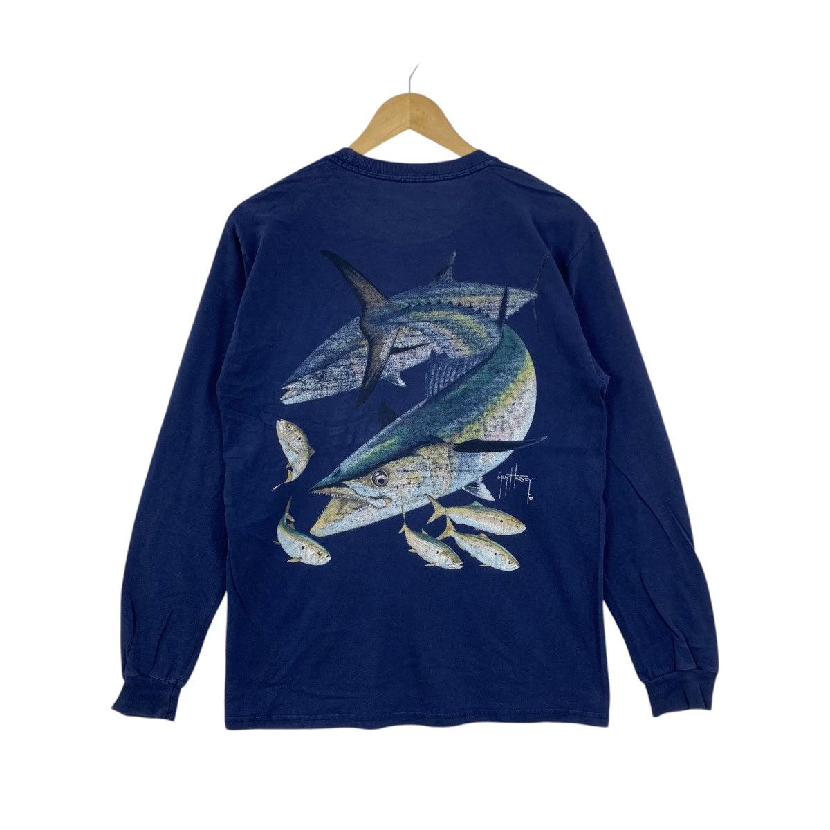 Vintage Vintage Guy Harvey Navy Long Sleeve Fish Graphic Shirt L Size US L / EU 52-54 / 3 - 1 Thumbnail