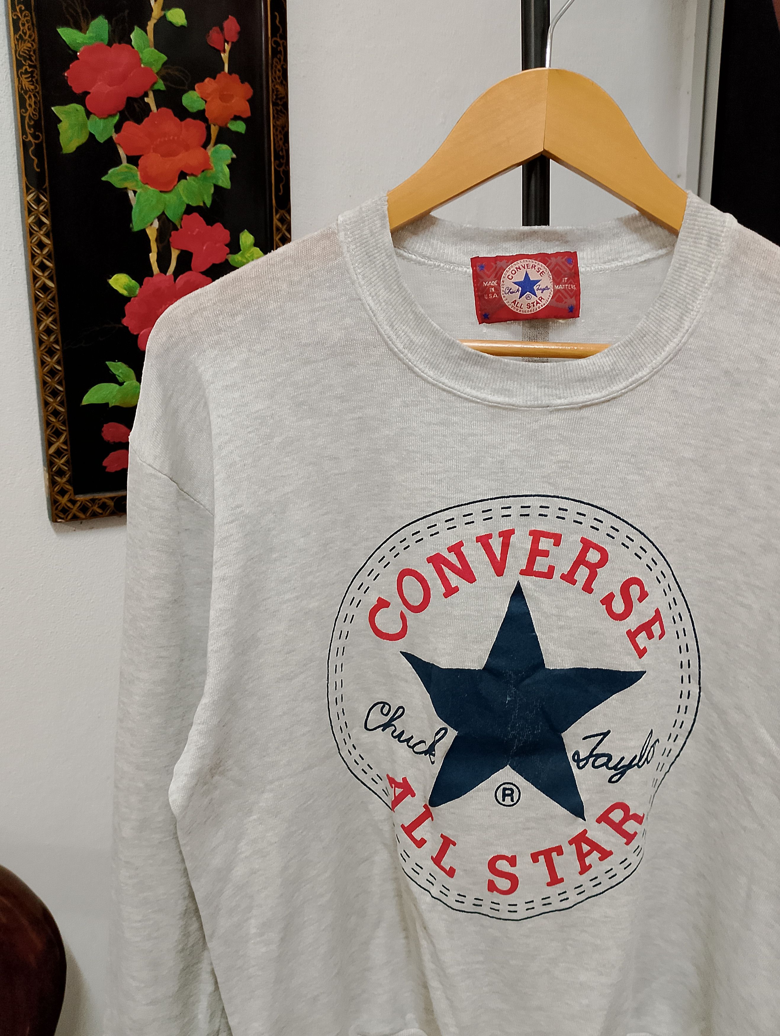 Converse Vintage Distressed Converse All Star Sweatshirt Made in USA Size US M / EU 48-50 / 2 - 2 Thumbnail