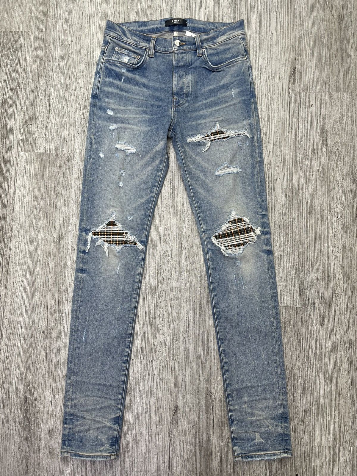 Amiri Amiri MX1 (Orange Plaid) jeans blue Size US 33 - 1 Thumbnail