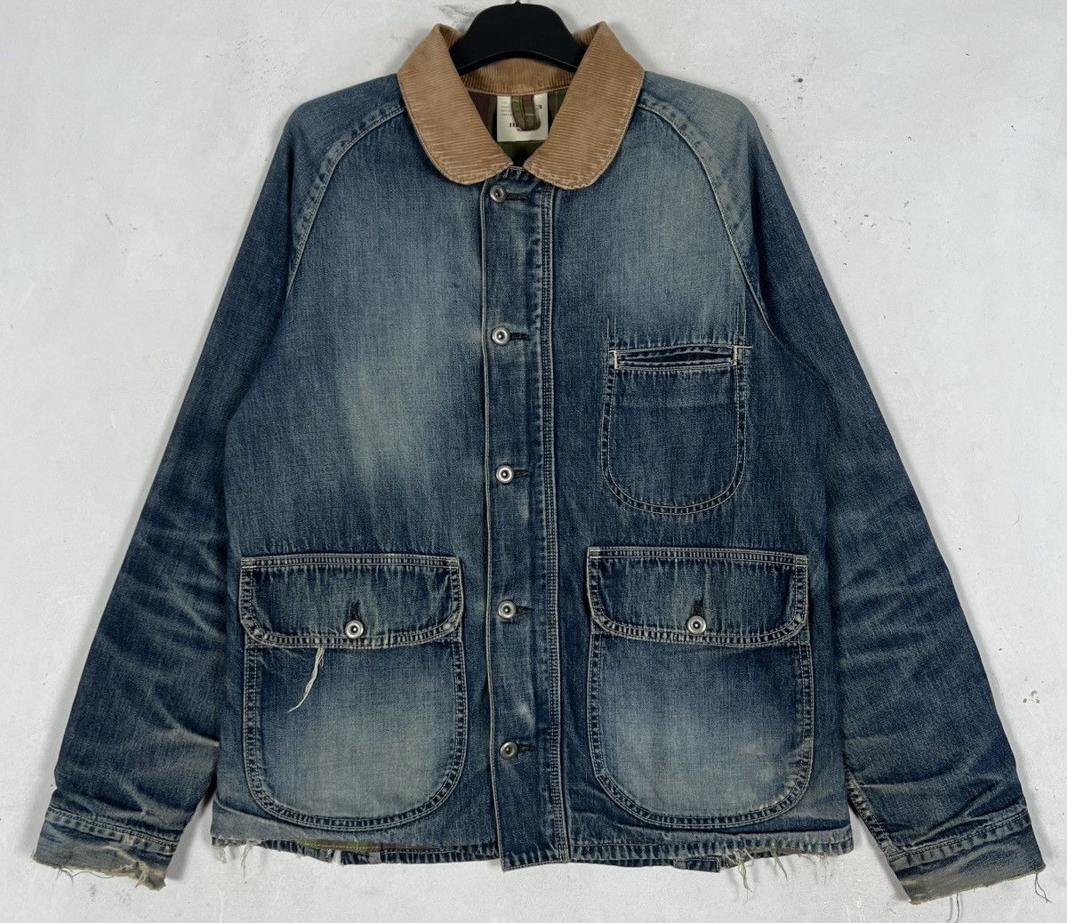 Vintage Distressed Denim Chore Jacket