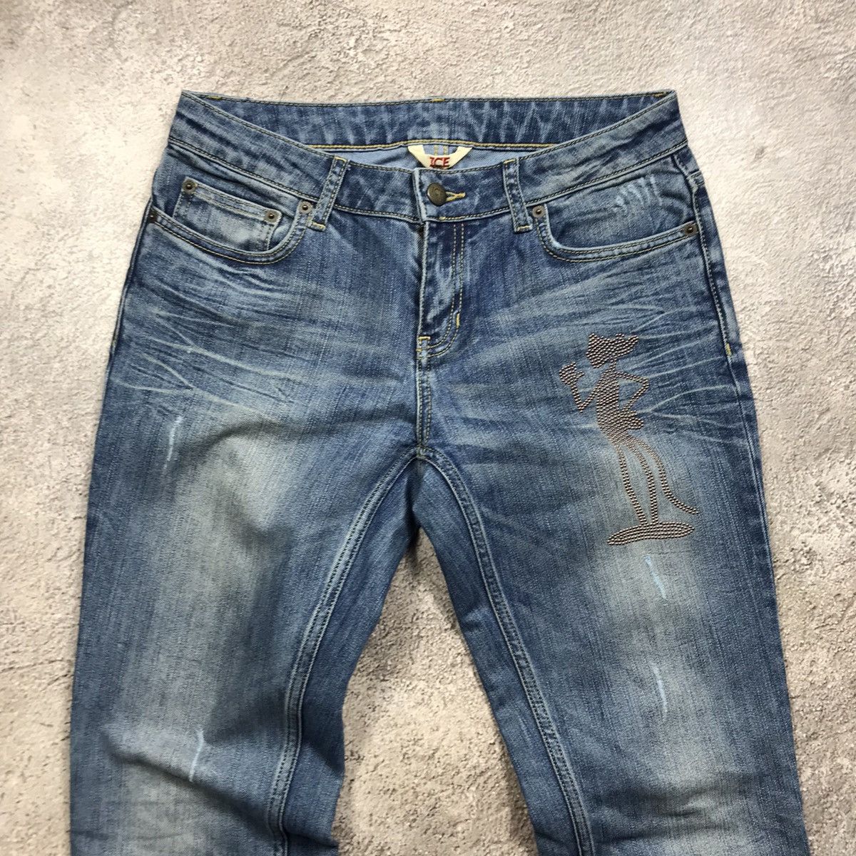 Vintage Vintage 90s Iceberg Distressed Baggy Flared Jeans Grunge 29 Size US 29 - 3 Thumbnail