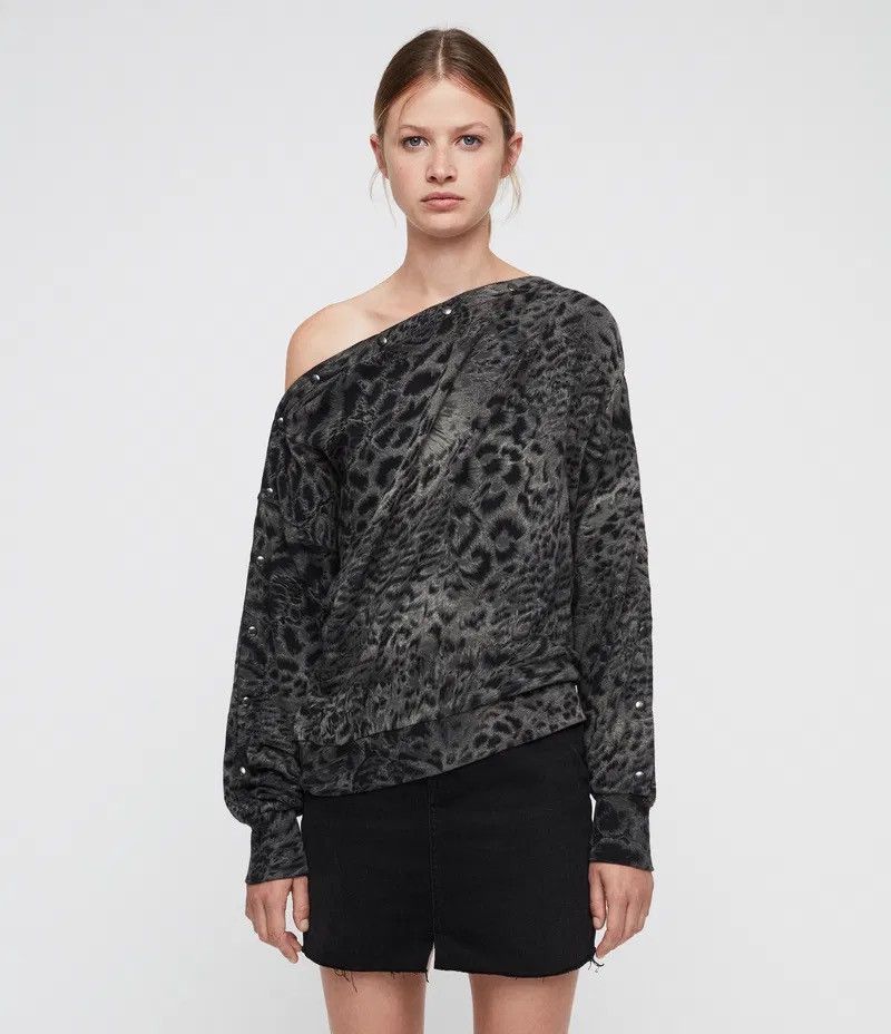 If Six Was Nine Allsaints vintage Y2K Leopard Sweatshirt cdg y-3 lgb stussy Size L / US 10 / IT 46 - 2 Thumbnail