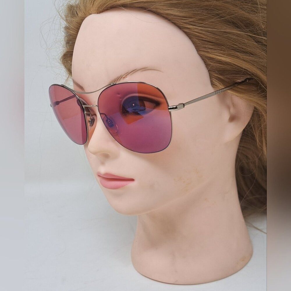 Gucci NWT Gucci Techno Ultra Light Sunglasses Metal Rose Pink Len Size ONE SIZE - 9 Thumbnail