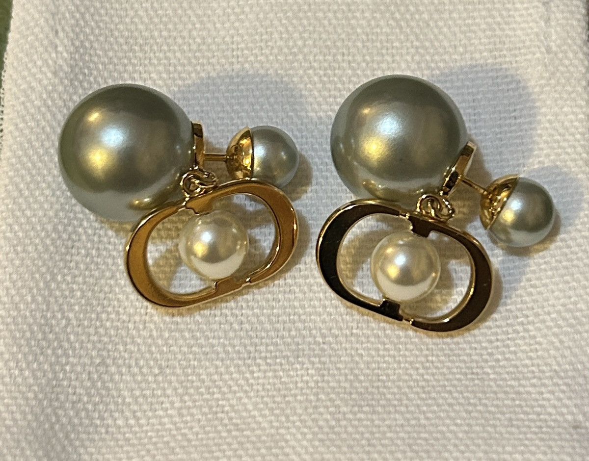 Dior DIOR TRIBALES EARRINGS Gold-Finish Metal w Pistachio Green Size ONE SIZE - 4 Thumbnail