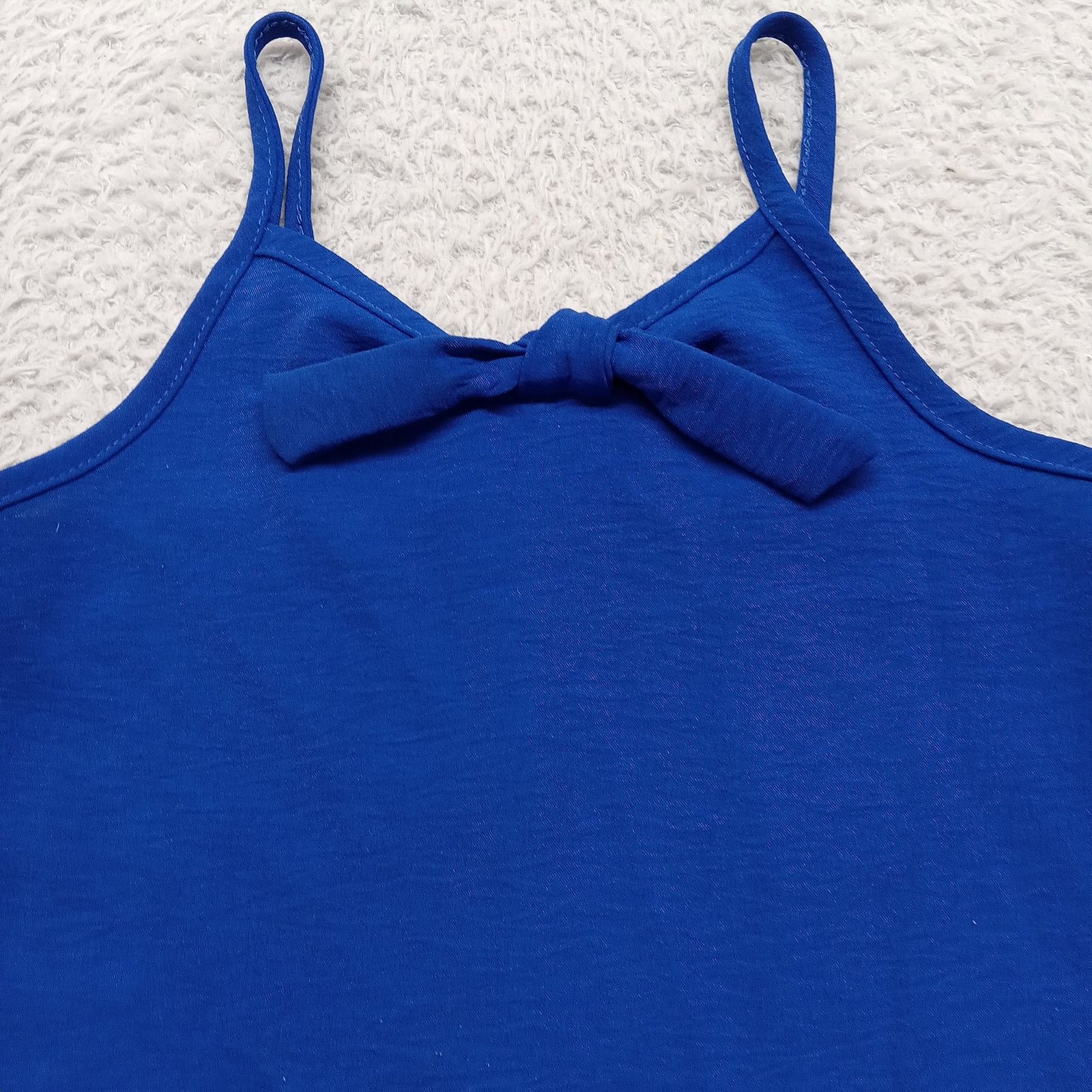 & Other Stories Girl's Sun Dress 7/8 Sleeveless Blue Solid Polyester Size M / US 6-8 / IT 42-44 - 2 Thumbnail