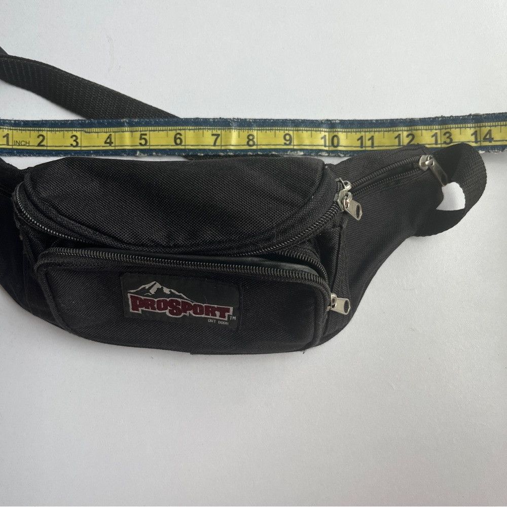 Champs Sport Vintage ProSport Black Fanny Pack 5 Pockets Pouch Y2K 90's Size ONE SIZE - 4 Thumbnail