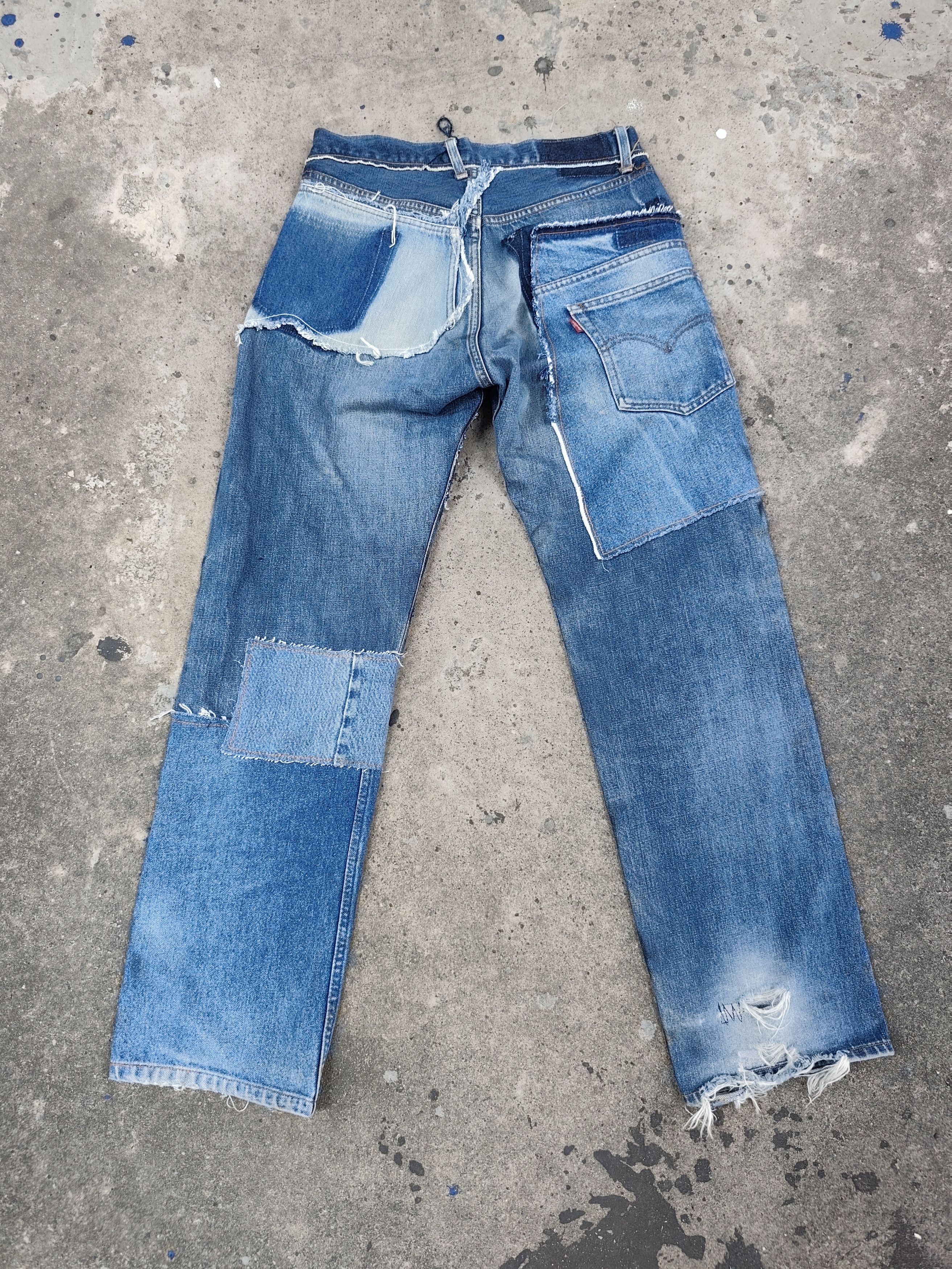 Comme des Garcons Homme Plus Comme des Garcons Homme AD1997 Patchwork Levi's Denim Pants Size US 30 / EU 46 - 2 Thumbnail