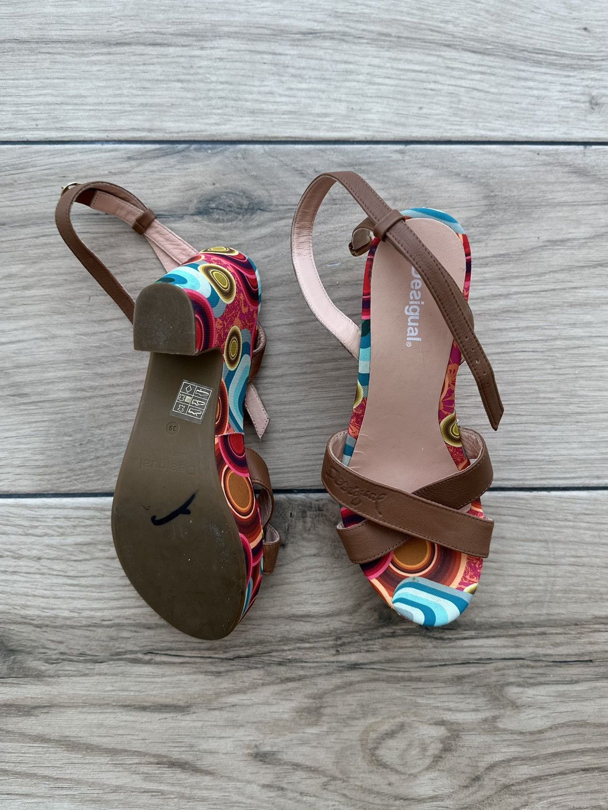 Desigual × Japanese Brand Desigual Women's Sandals Heels Shoes Size 39 Size US 9 / IT 39 - 3 Thumbnail