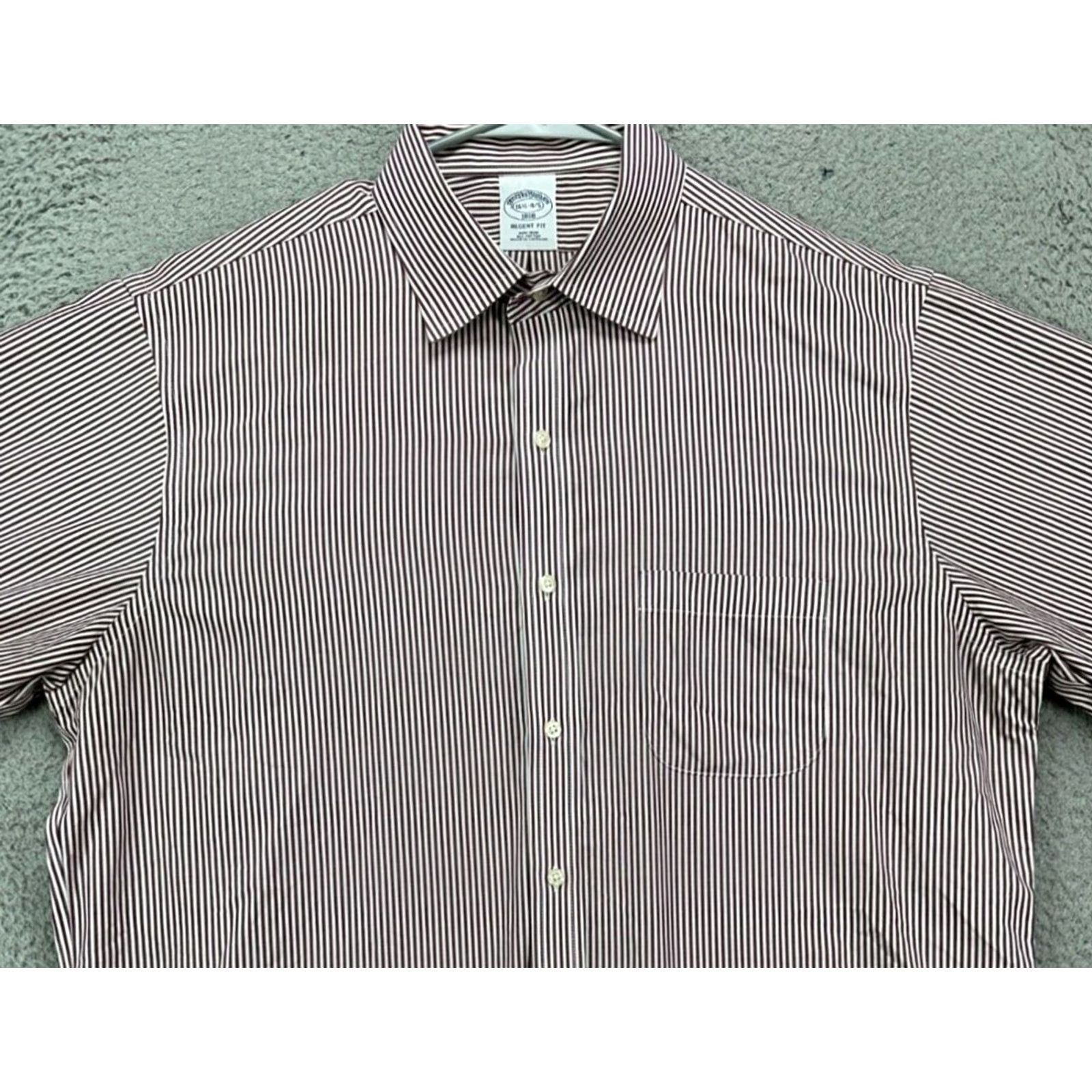 Brooks Brothers Brooks Brothers Shirt Mens 16.5 4-5 Regent Fit Button Up Red White Stripe Dress Shirt Slim Fit Regular Size Type: Regular Gender: Mens Shirt Size 46R - 2 Thumbnail