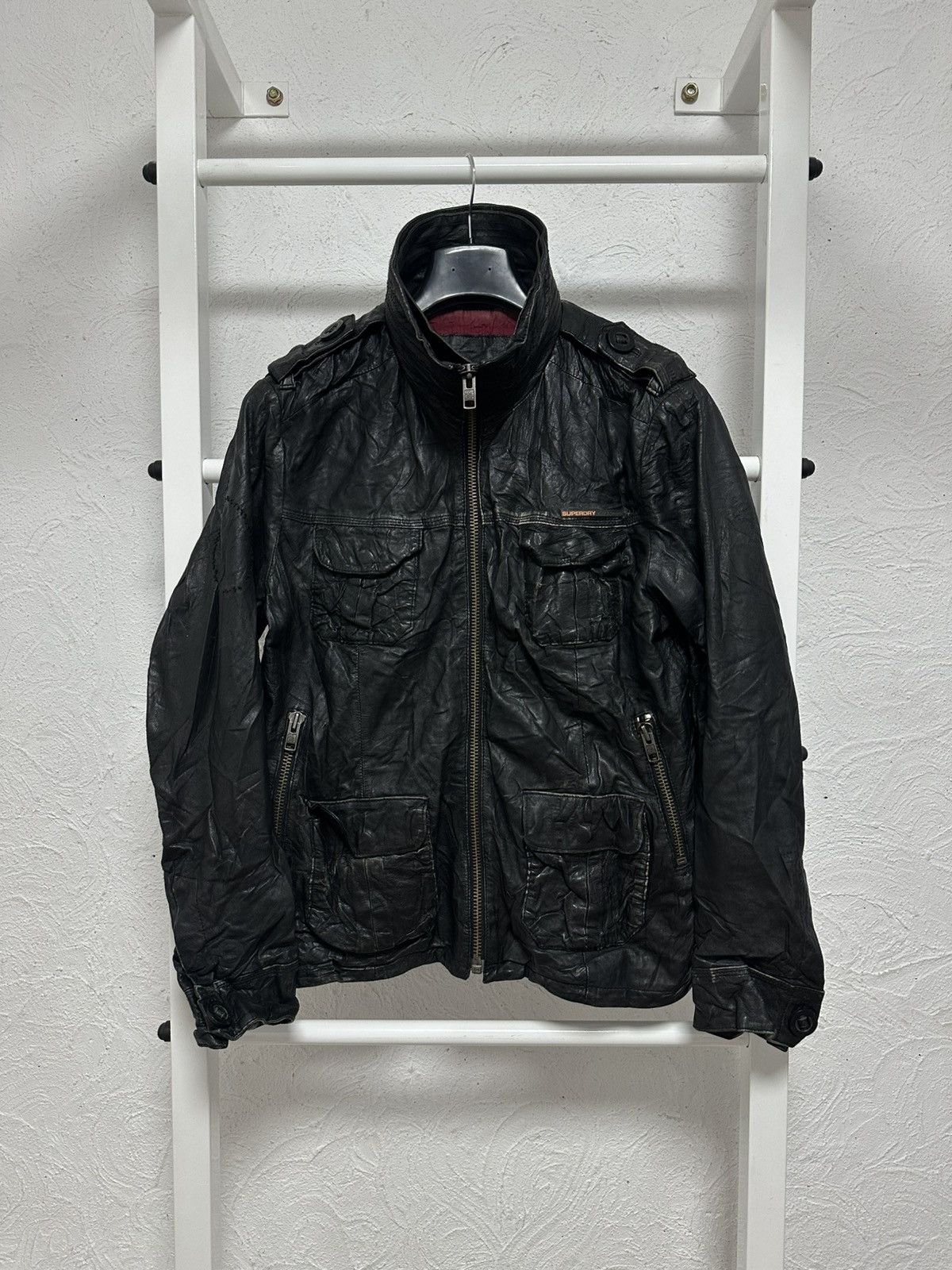 Japanese Brand × Superdry Superdry Avant-Garde Leather Jacket M Size Diesel Style Size US M / EU 48-50 / 2 - 1 Thumbnail