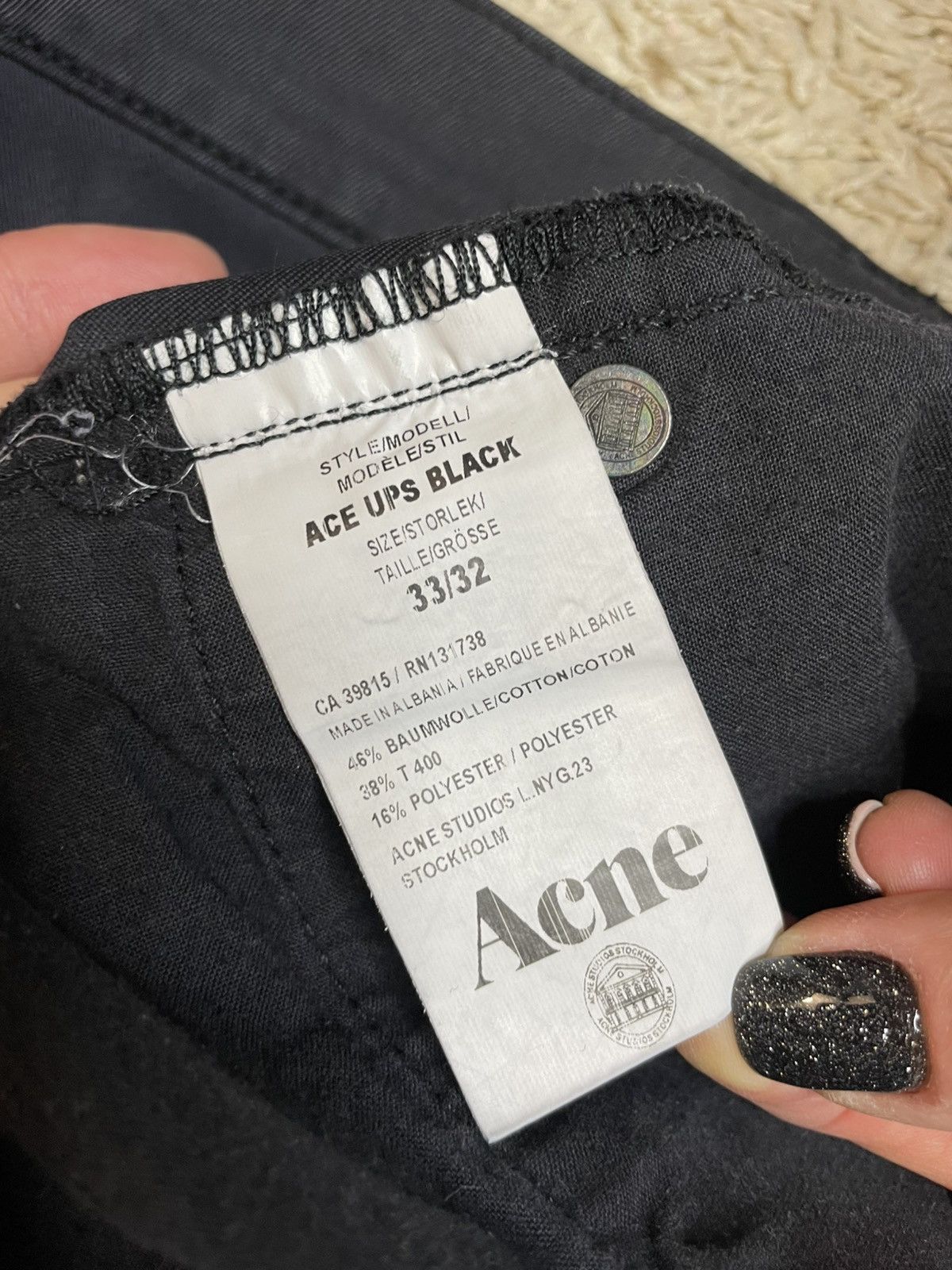 Acne Studios Acne Studios Ace Ups Black Denim Jeans Pants 33x32 Size US 33 - 4 Thumbnail