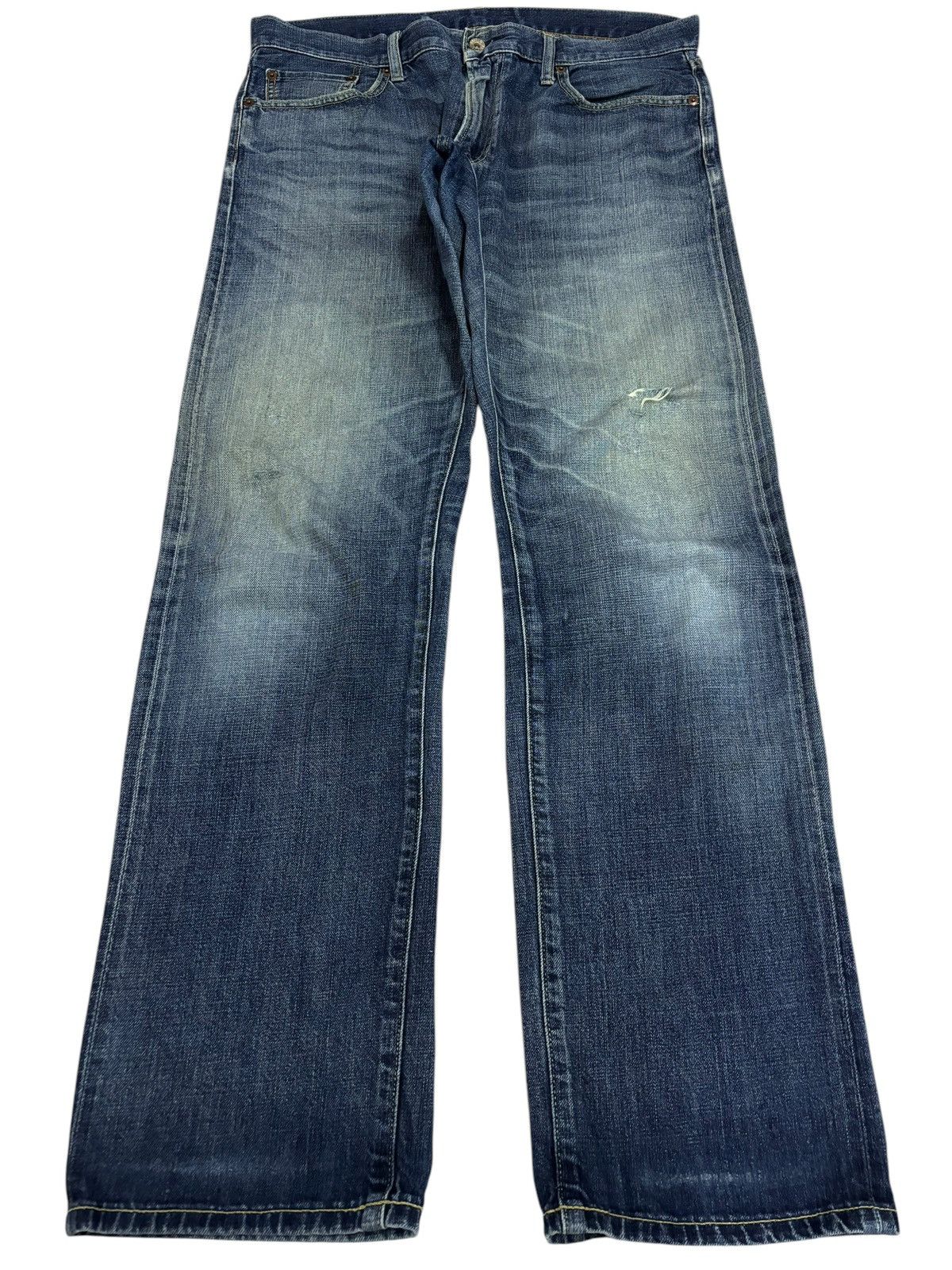 Japanese Brand × Kaihara Denim × Self Edge Vintage Kaihara Uniqlo Selvedge Faded Blue Washed Jeans Size US 37 - 2 Thumbnail