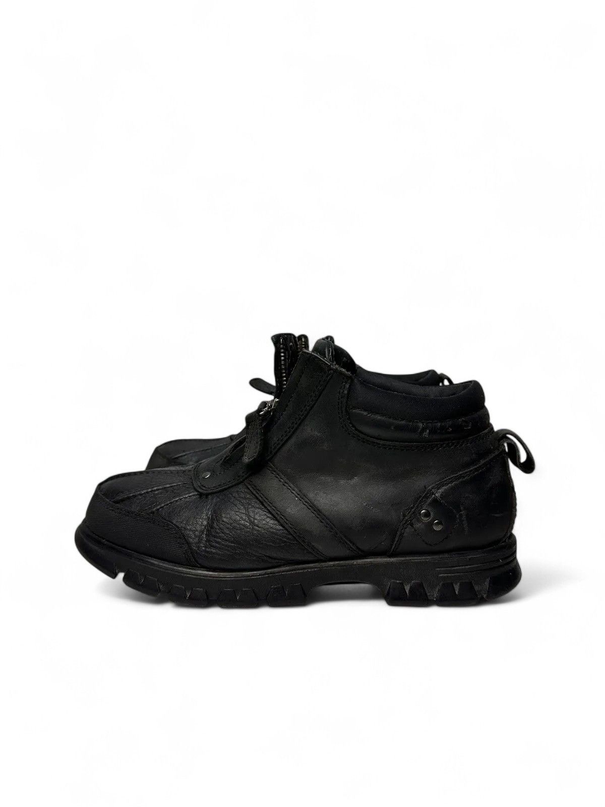 RRL Ralph Lauren Vintage Polo Ralph Lauren Black Tech Zip Leather Shoes Y2K Size US 8.5 / EU 41-42 - 5 Thumbnail