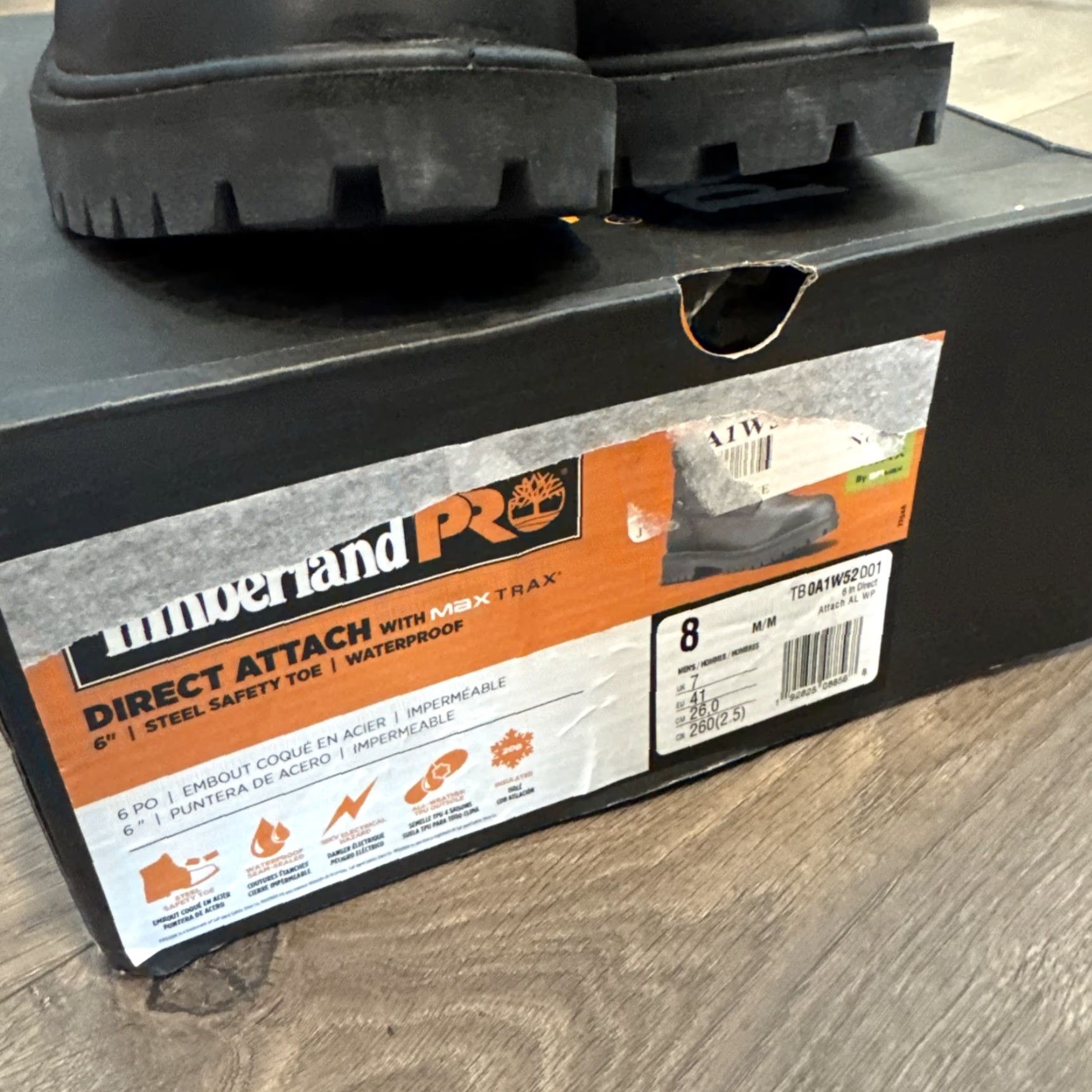 Timberland Timberland Pro Boot Mens US 10 Black Steel Toe Waterproof Insulated Direct Attach 6-Inch Size US 8 / EU 41 - 5 Thumbnail