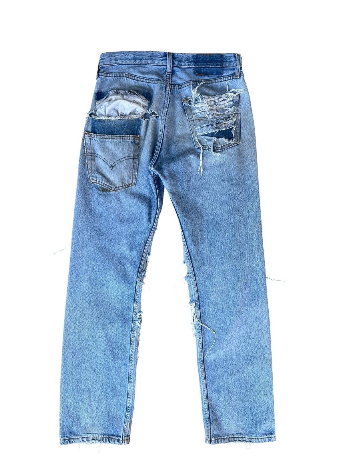 Vinti Andrews Vinti Andrews X Levi’s 501 Trashed Distressed Denim Jeans Size US 30 / EU 46 - 11 Thumbnail