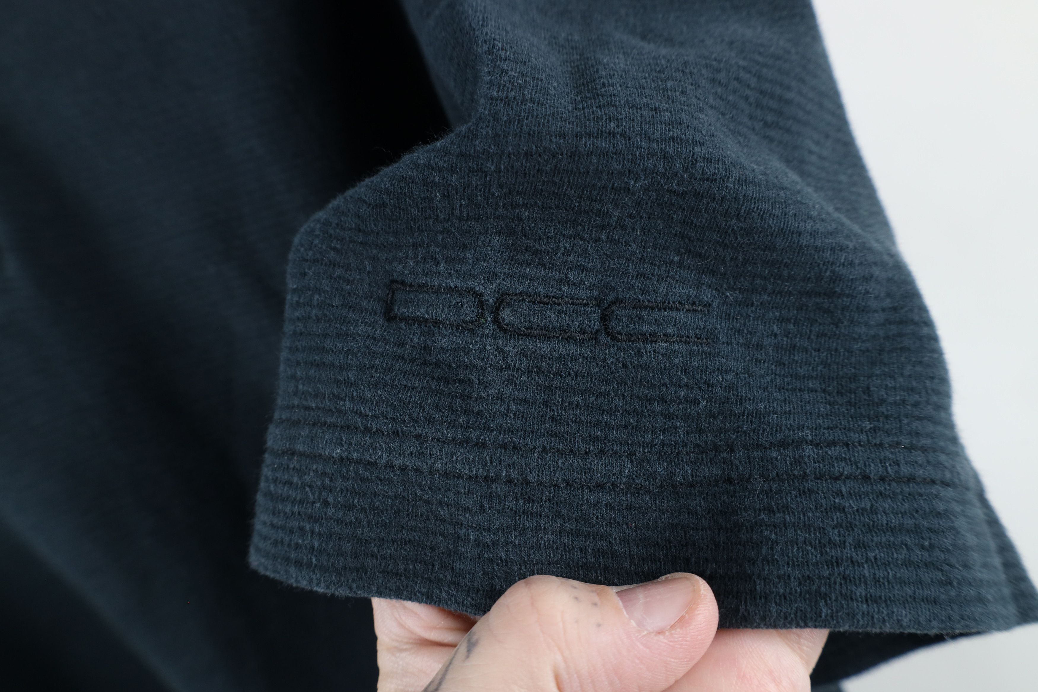 Vintage Vintage 90s Streetwear Baggy Fit Ribbed Knit Polo Black Size US L / EU 52-54 / 3 - 4 Thumbnail