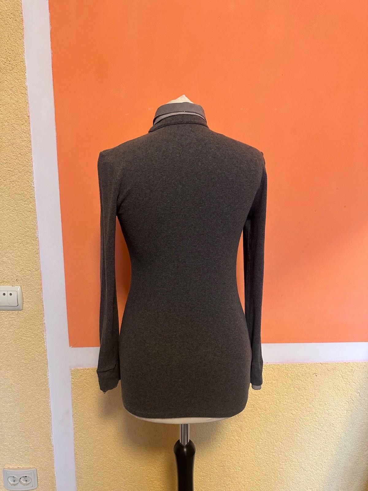 Brunello Cucinelli Brunello Cucinelli Monili Gray V-Neck Long Sleeves Top SZ M Size M / US 6-8 / IT 42-44 - 6 Thumbnail
