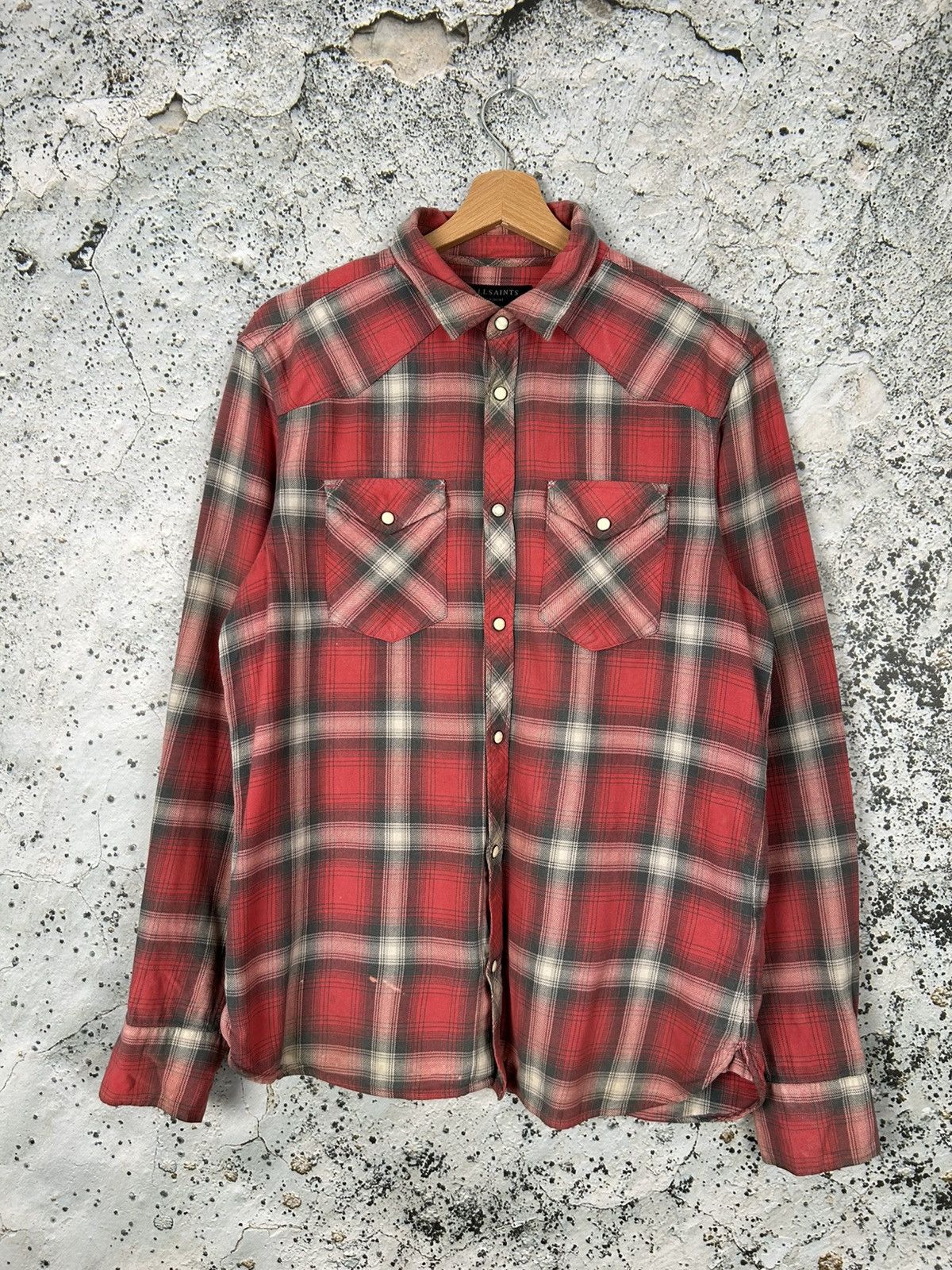 Allsaints Allsaints Checkerd Shirt Designer Streetwear Grunge Rock Size US M / EU 48-50 / 2 - 1 Thumbnail