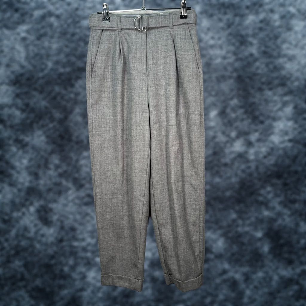 J.Crew J.CREW Womens 00 Gray Wool-Blend Pleated Dress Pants w/ Belt Pants Dress Mens Mens Girls Ladies Size 24" / US 00 / IT 34 - 1 Thumbnail