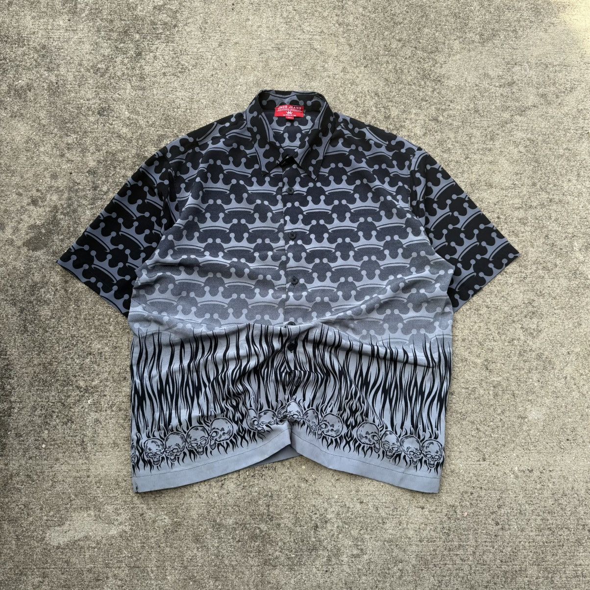 JNCO JNCO Tribal Crown/Skull Flame Button Up Size US XL / EU 56 / 4 - 1 Thumbnail