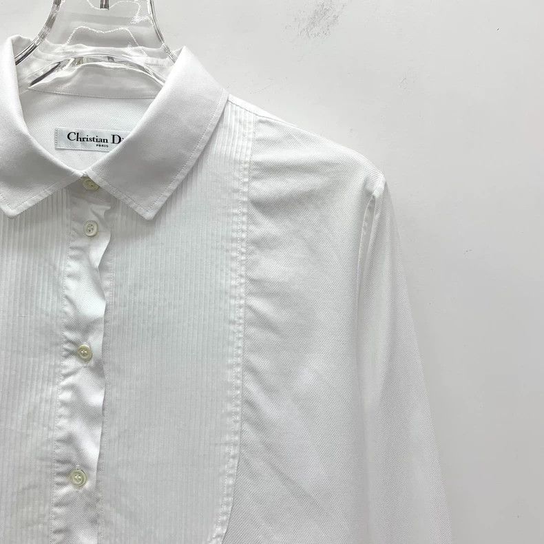 Dior Dior White bee embroidered cotton lapel long-sleeved shirt Size S / US 4 / IT 40 - 3 Thumbnail
