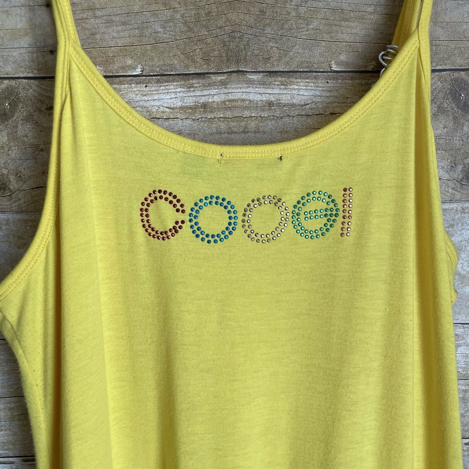 Coogi Coogi Bright Yellow Sundress Ruffle & Chain Accent - Size 1X Size XL / US 12-14 / IT 48-50 - 3 Thumbnail