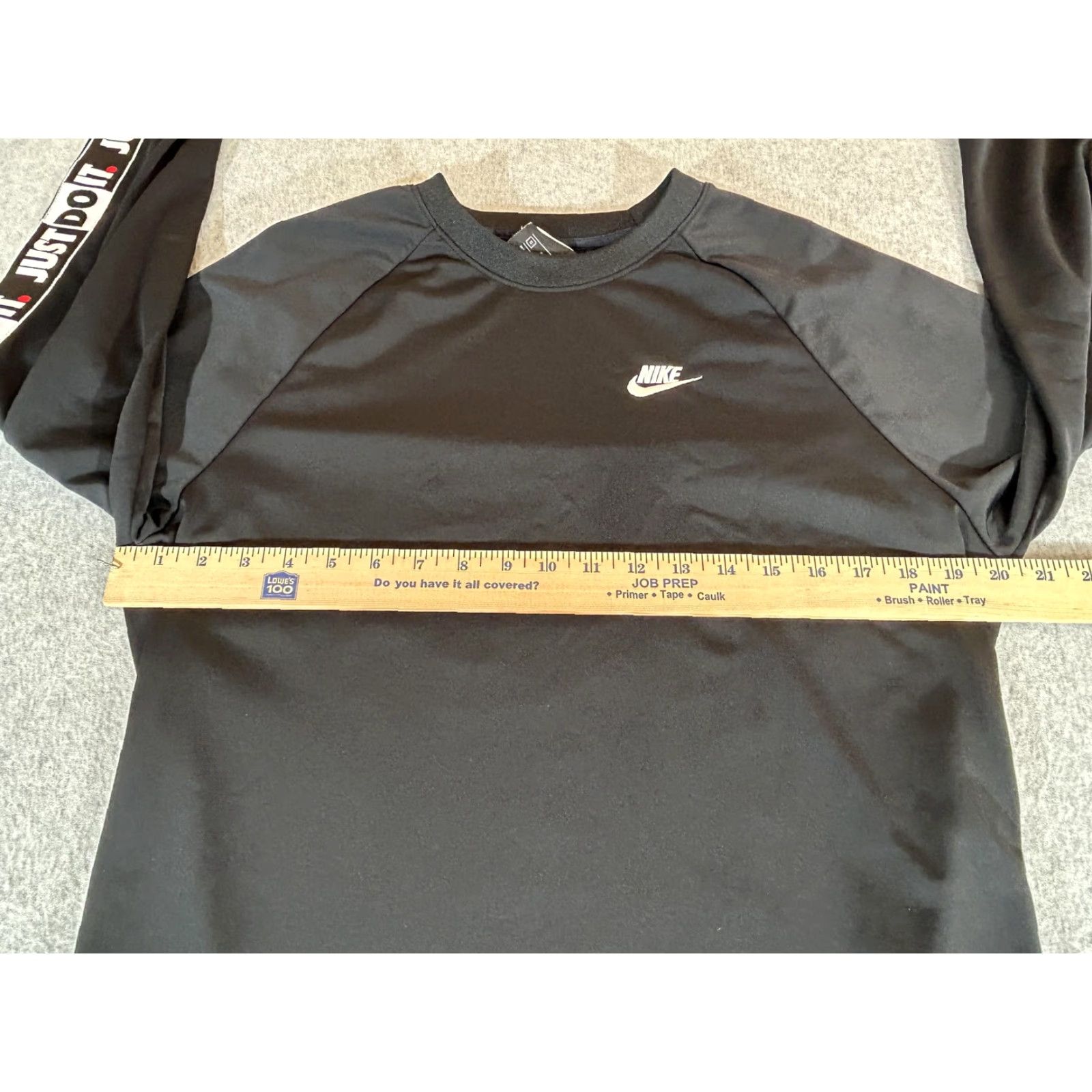 Nike Nike Sweatshirt Mens Small Black Just Do It Tape Crewneck Performance Athletic Size US S / EU 44-46 / 1 - 4 Thumbnail