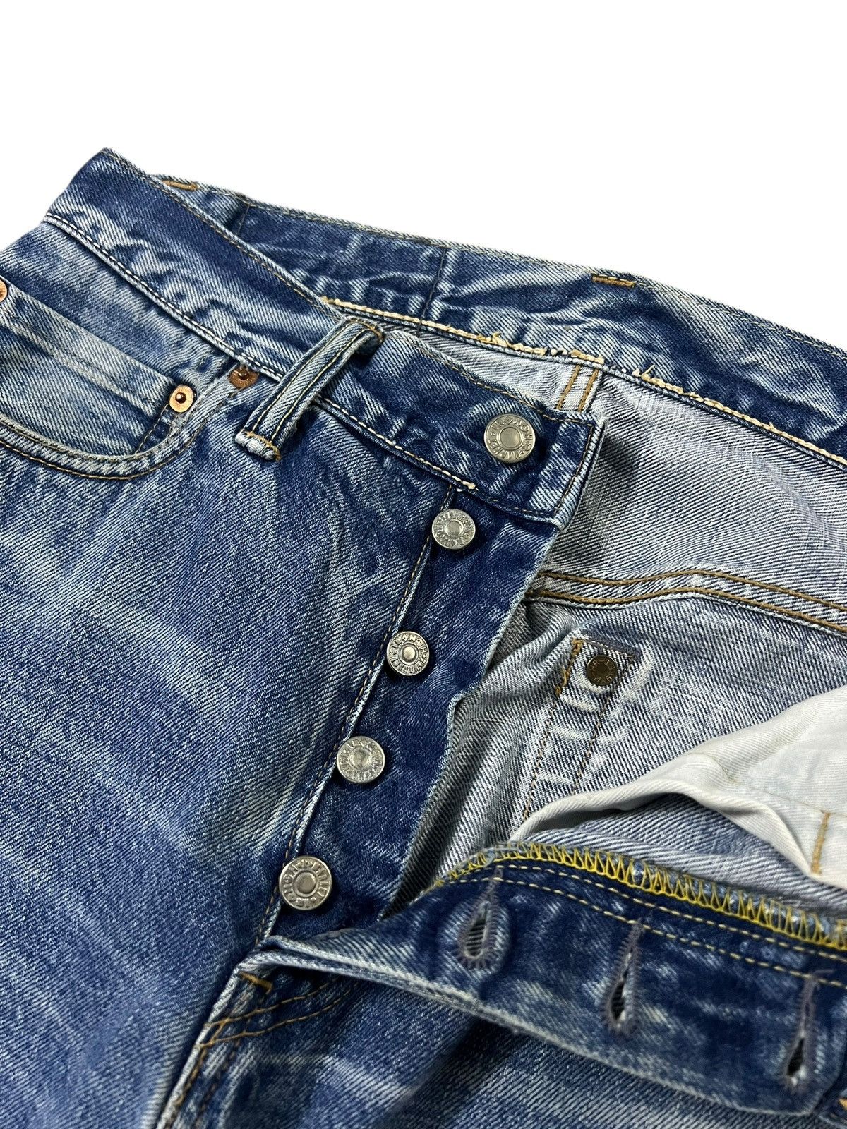 Blue Blue Japan Vintage Blue Blue Japan Patchwork Selvedge Jean Size US 29 - 5 Thumbnail