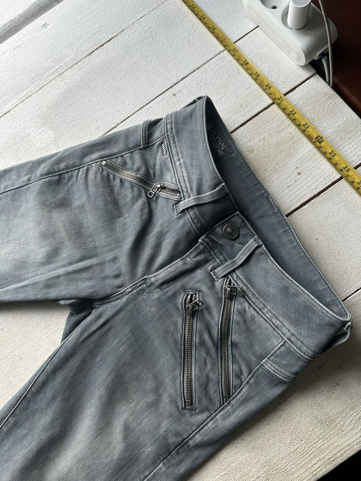 G-Star 🚨VNTG G STAR RAW GRAY FADED RARE AVANT GARDE JEANS Y2K Size 26" / US 2 / IT 38 - 2 Thumbnail