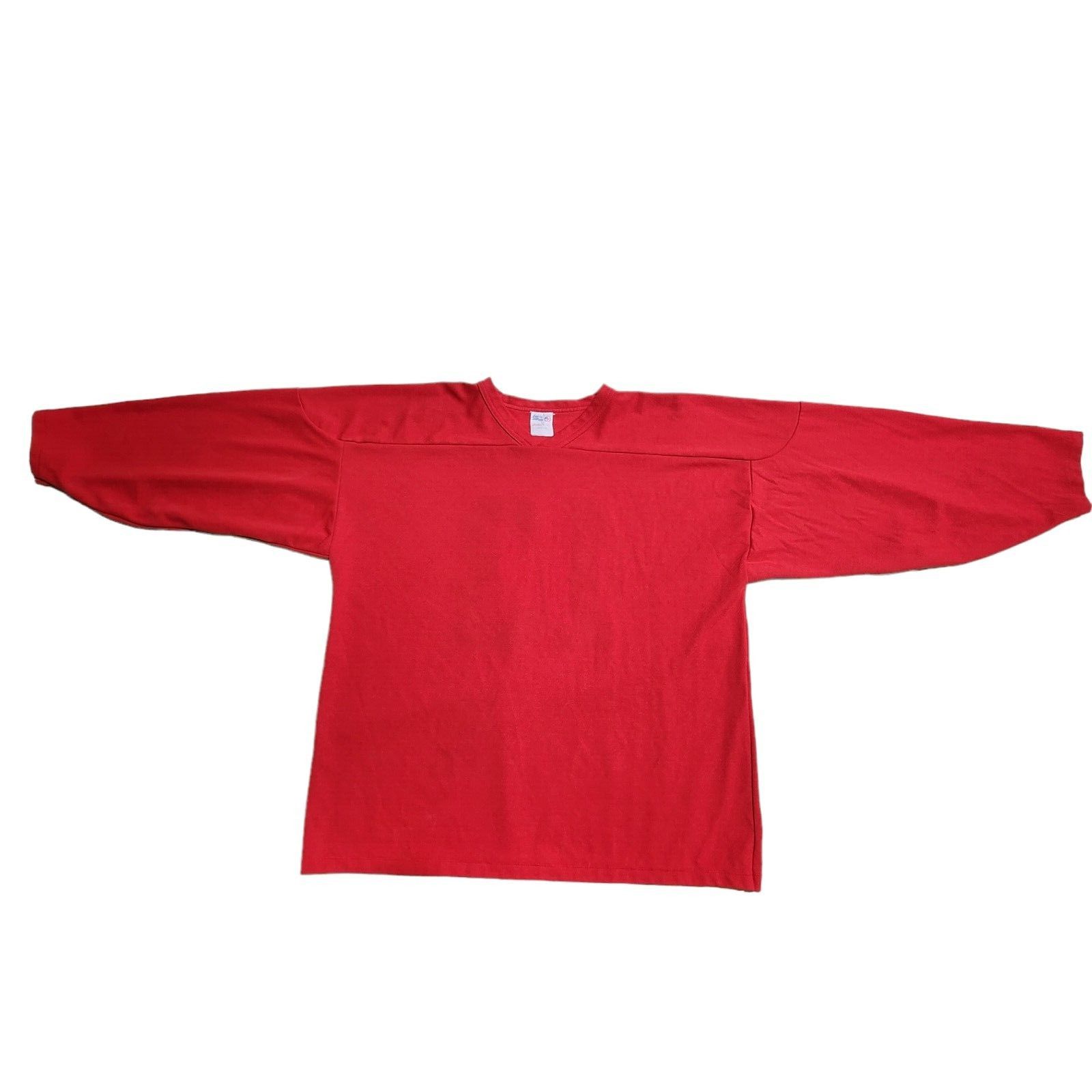 Vintage Vintage Athletic Knit Hockey Jersey Red Blank XL Size US XL / EU 56 / 4 - 1 Thumbnail