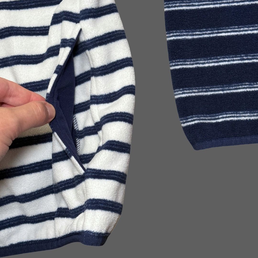 Lands' End Lands' End Heritage Snap Fleece Navy Stripe Womens M Size US M / EU 48-50 / 2 - 3 Thumbnail