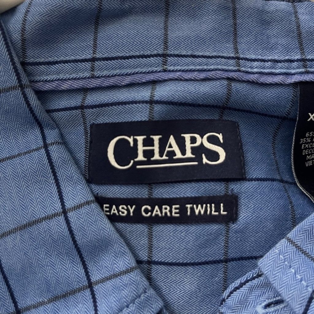 Chaps Chaps Easy Care Twill Shirt XL Blue Plaid Button-Up Size US XL / EU 56 / 4 - 4 Thumbnail