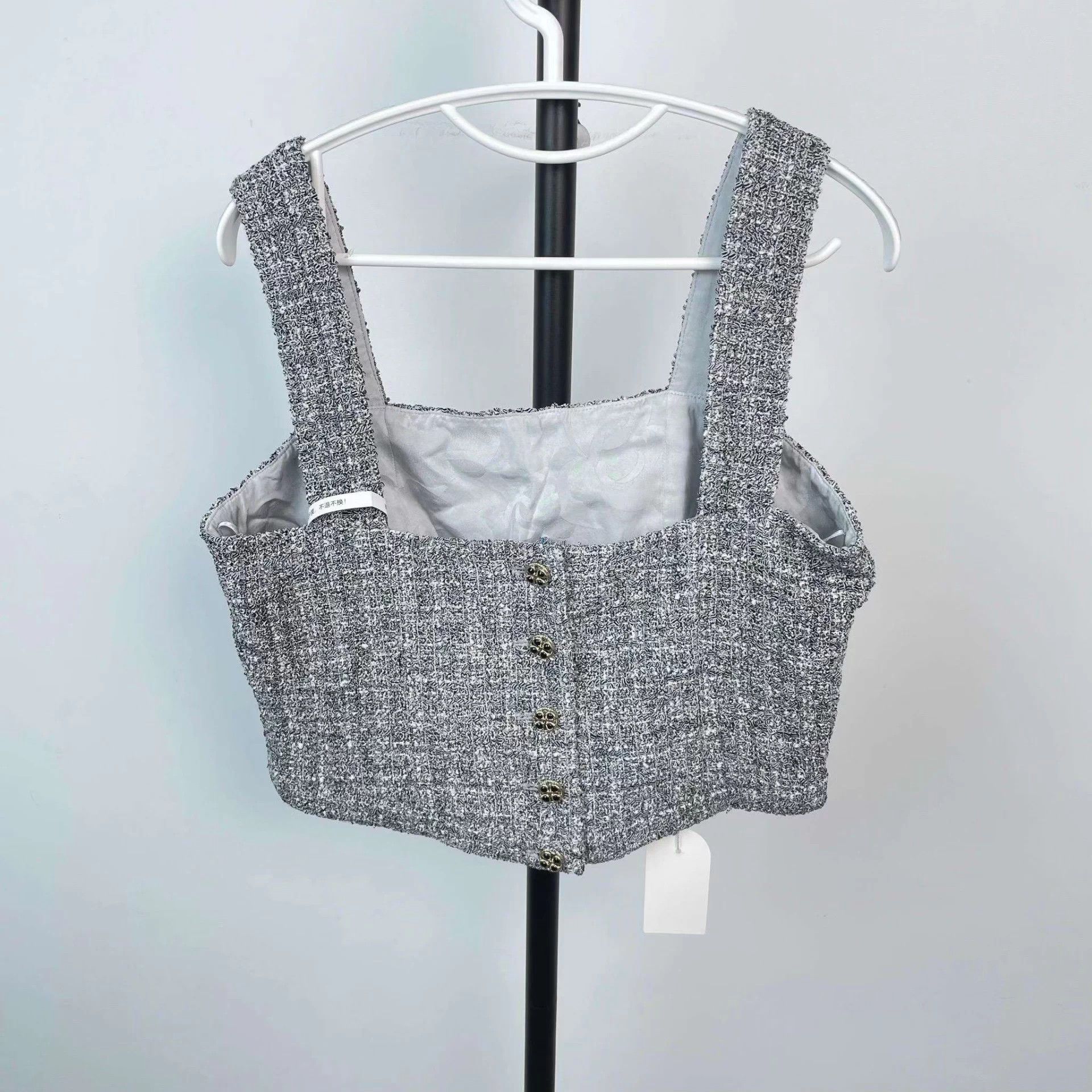 Chanel Chanel Gray Tweed Suit 40 24P Size M / US 6-8 / IT 42-44 - 3 Thumbnail