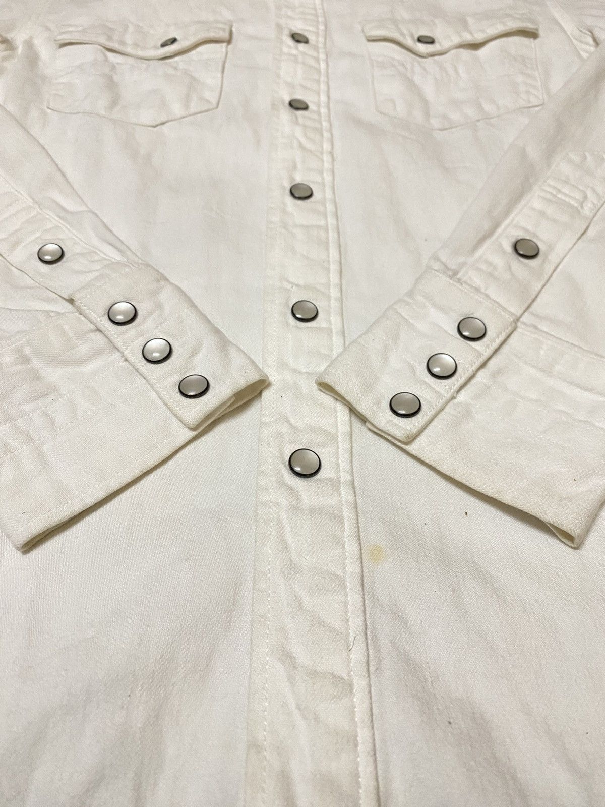 Number (N)ine Takahiro Miyashita Pearl Snap Button Off White Denim Shirt Size US M / EU 48-50 / 2 - 5 Thumbnail