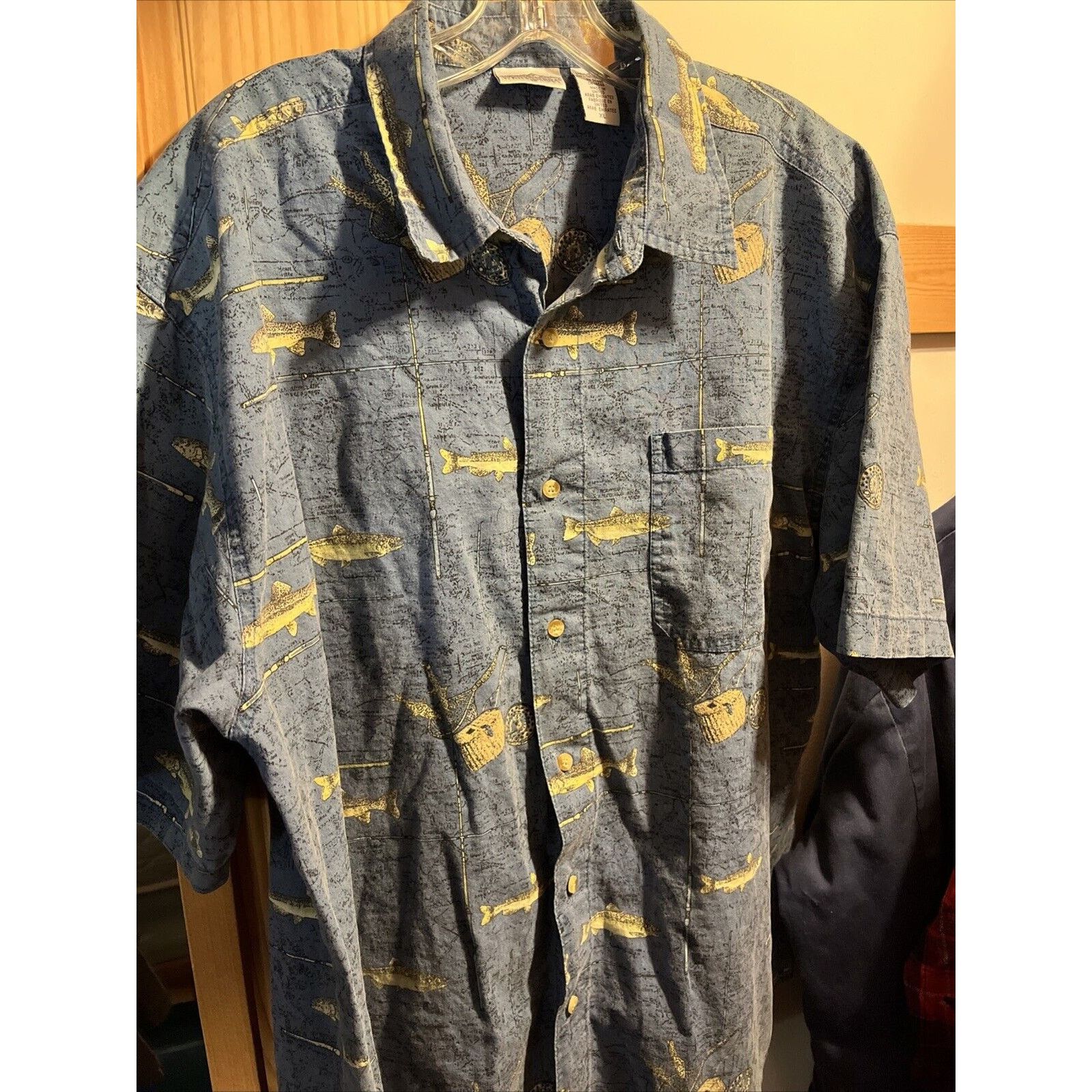 White Sierra White Sierra VTG Shirt Men’s XL Button Blue SS Fish Cotton Size US XL / EU 56 / 4 - 7 Thumbnail