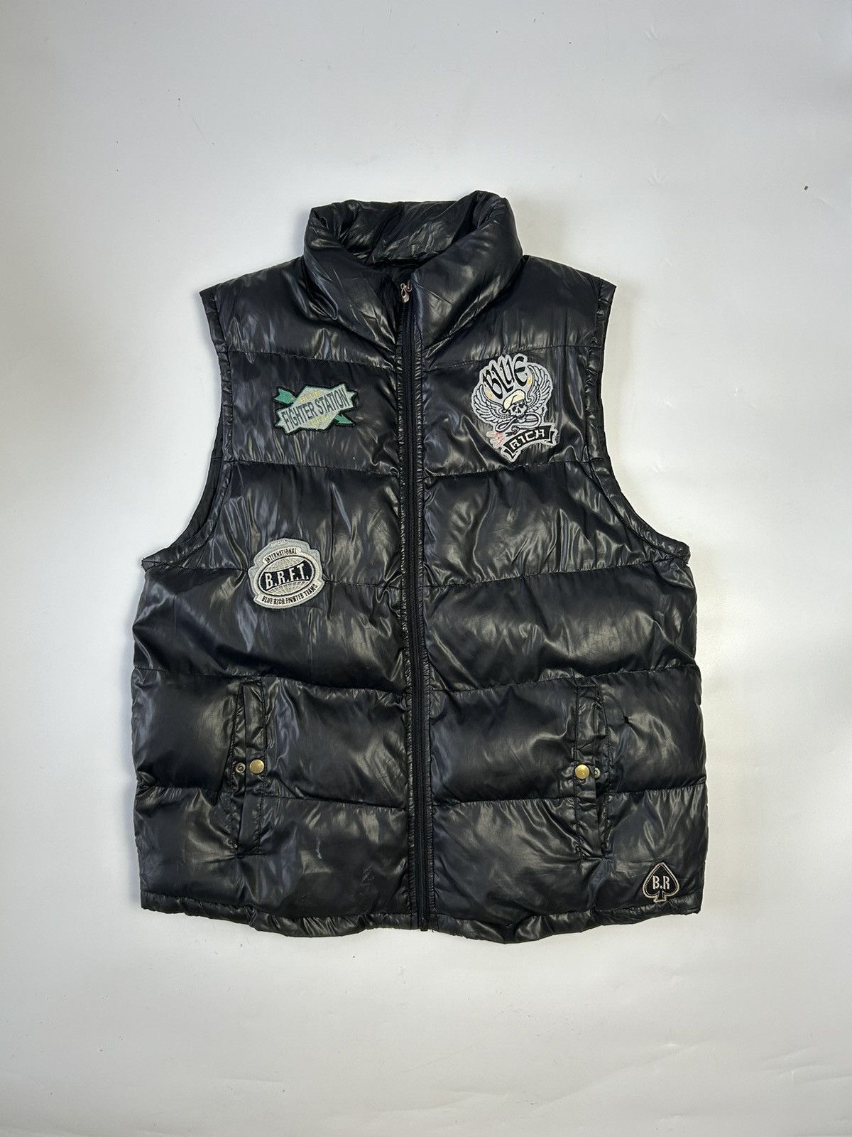 Japanese Brand BLUE RICH PUFFER VEST Size US L / EU 52-54 / 3 - 1 Thumbnail