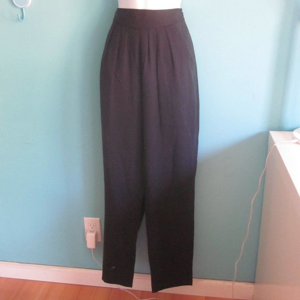 Elie Tahari Elie Tahari Pleated Front Navy Blue Lightweight Summer Trous Size 30" / US 8 / IT 44 - 4 Thumbnail