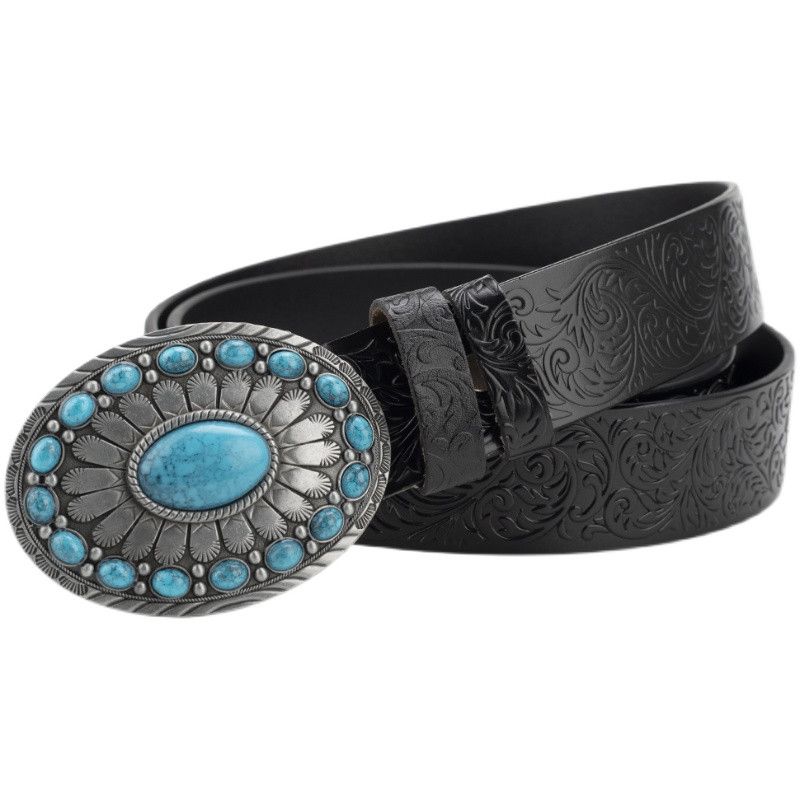 Designer Turquoise stone Vintage Belt Belts Menswear Accessories Size ONE SIZE - 5 Thumbnail