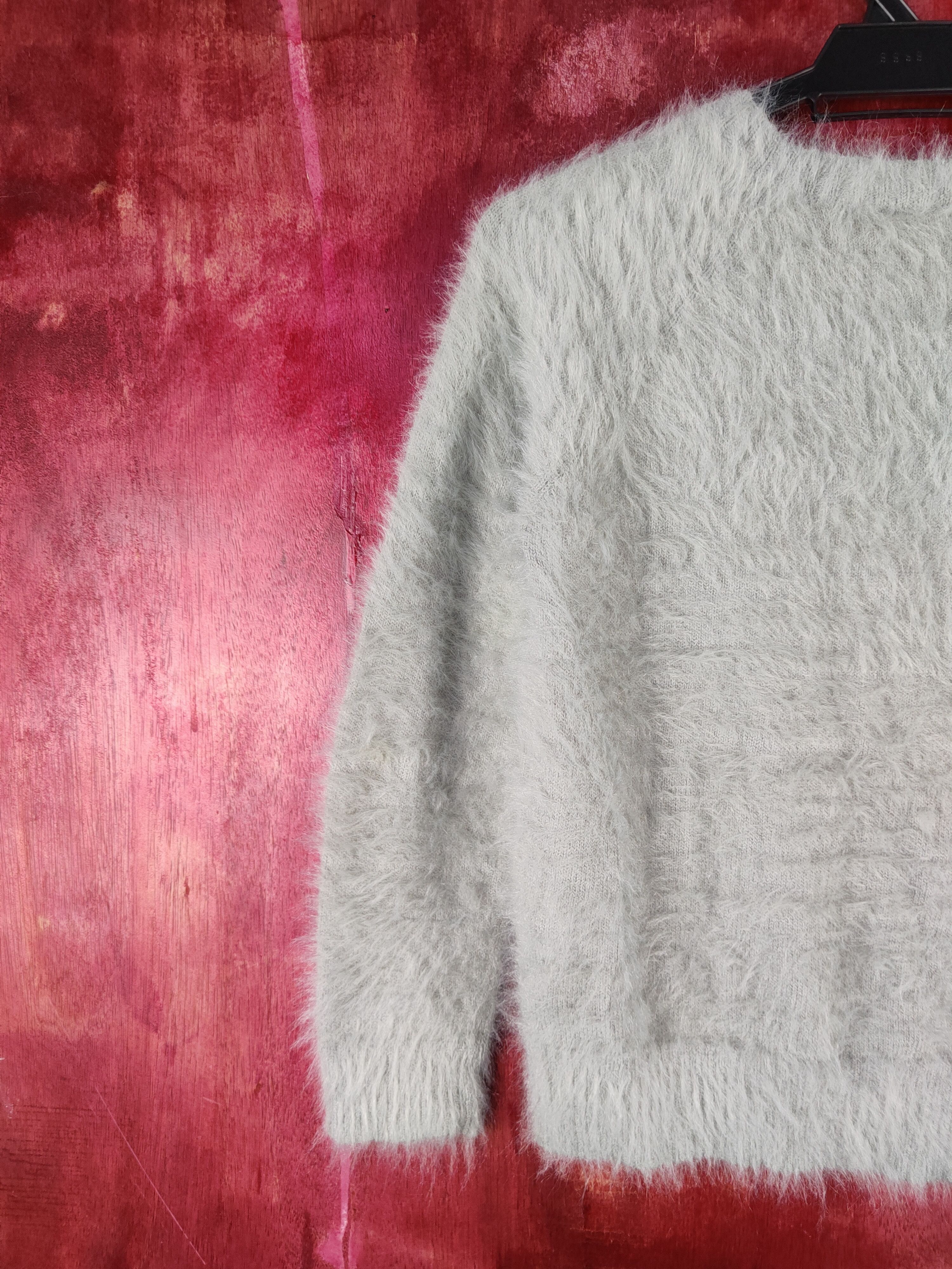 Vintage KBF Gray Shag Shaggy Fur Mohair Knitwear #S2095 Size XS / US 0-2 / IT 36-38 - 8 Thumbnail
