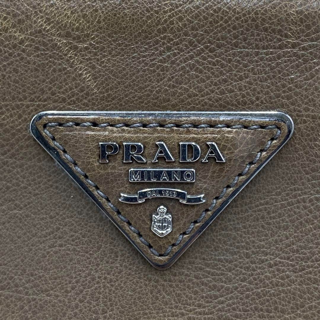 Prada Prada - Saffiano Calf Brown Leather Handbag Triangle Plate Size ONE SIZE - 7 Thumbnail