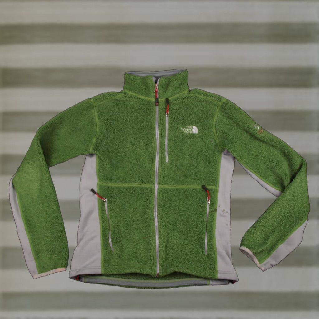 VINTAGE The North Face Jacket Womens Large Green Summit Series Fleece Mock Neck