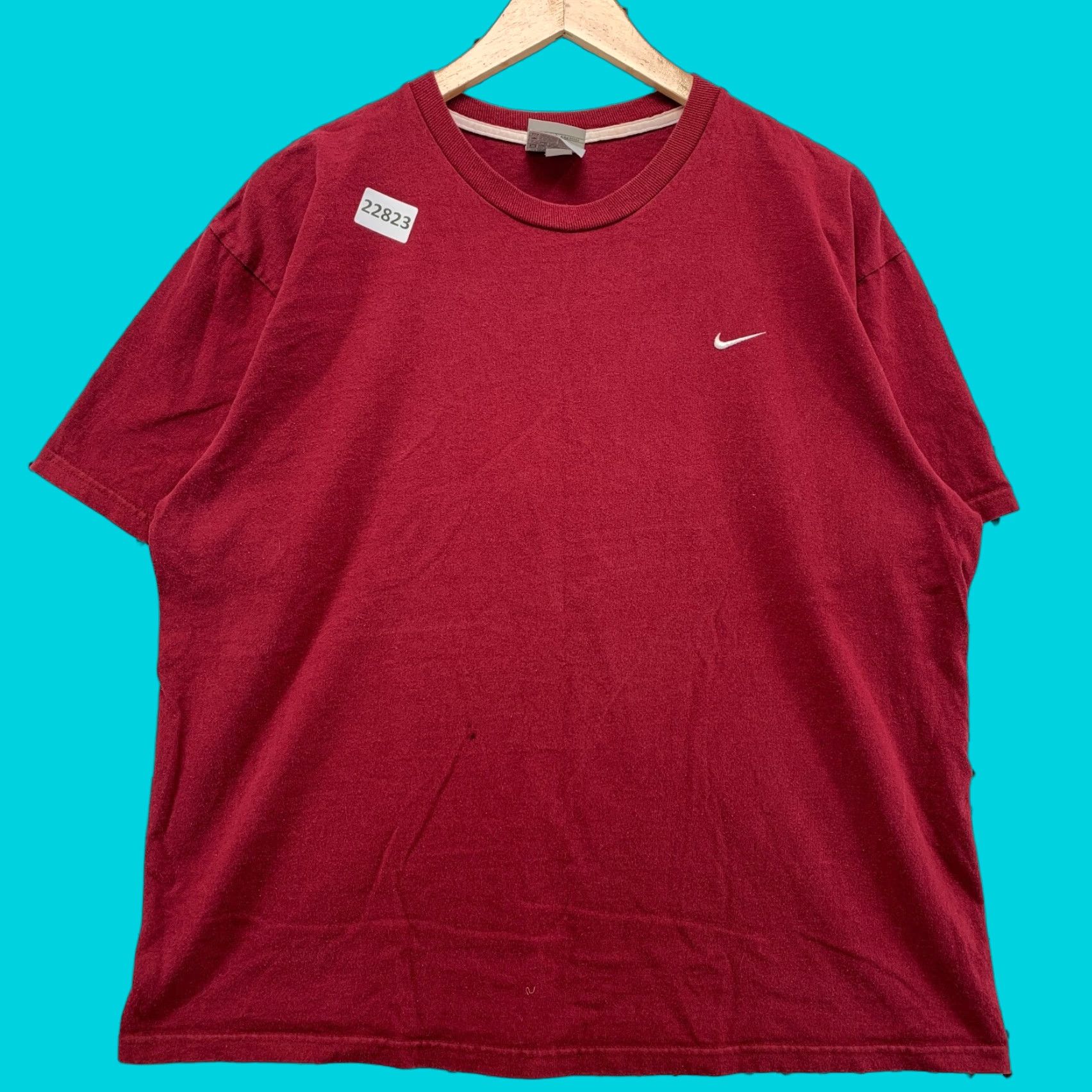 Nike VINTAGE Y2K Nike Red White Embroidered Swoosh T-Shirt Adult Large Cotton Crew Neck Short Sleeve Unisex Size US L / EU 52-54 / 3 - 1 Thumbnail