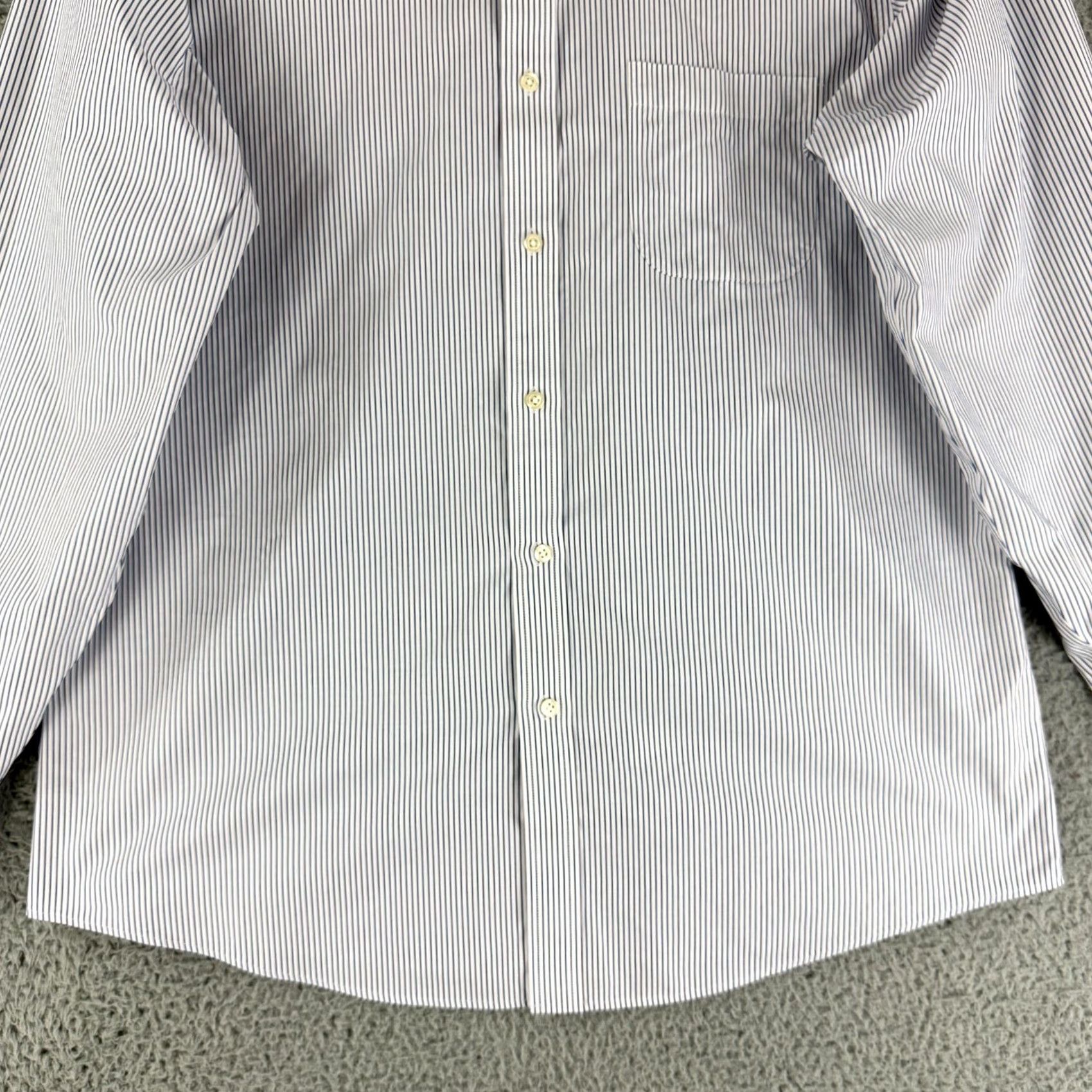 Brooks Brothers Brooks Brothers 1818 Button-Up Dress Shirt Mens Large Blue White Stripe Regent Shirt Size 42R - 4 Thumbnail