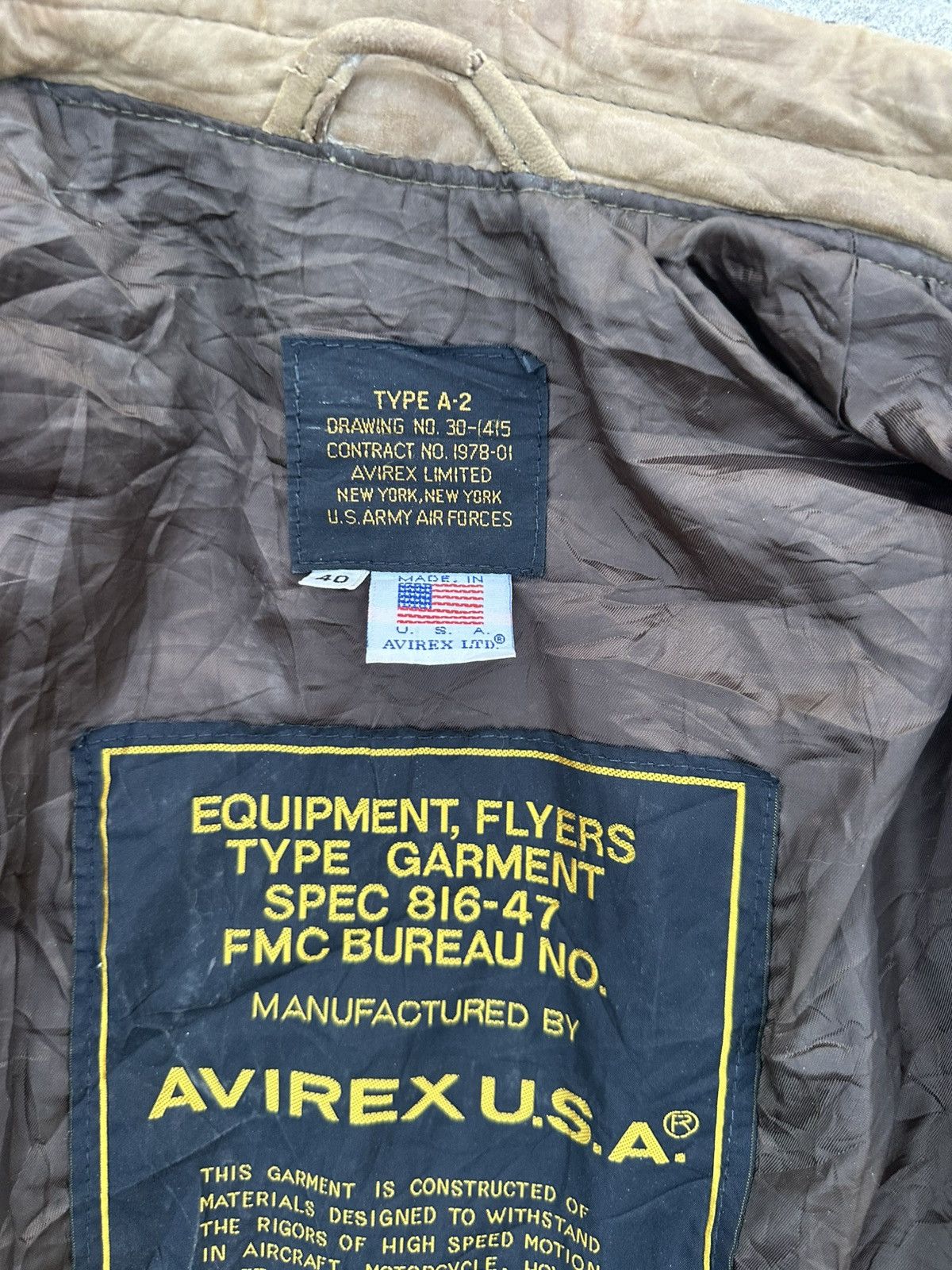 Avirex Vintage Avirex A-2 U.S. Army Air Forces Flight Jacket Size US M / EU 48-50 / 2 - 4 Thumbnail