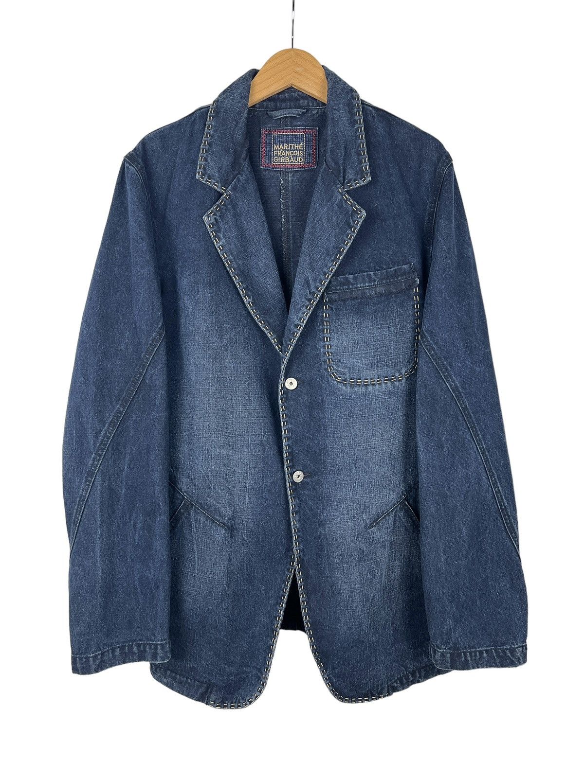 Marithe + Francois Girbaud Vintage Marithe Francois Girbaud Denim Blazer Jacket Size US L / EU 52-54 / 3 - 5 Thumbnail