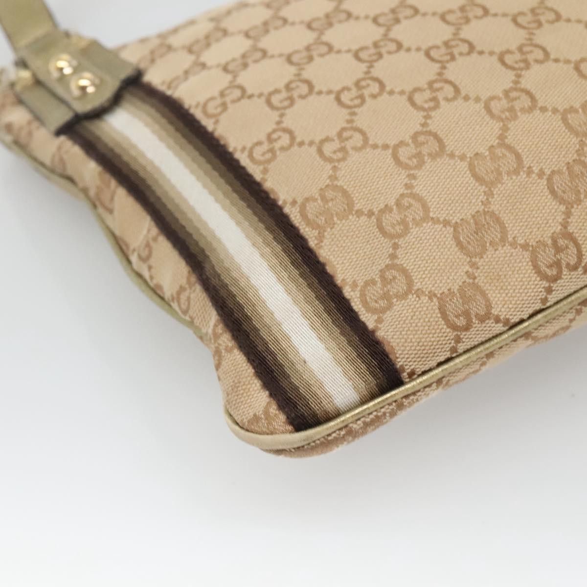 Gucci GUCCI GG Canvas Sherry Line Shoulder Bag Beige Black Size ONE SIZE - 13 Thumbnail