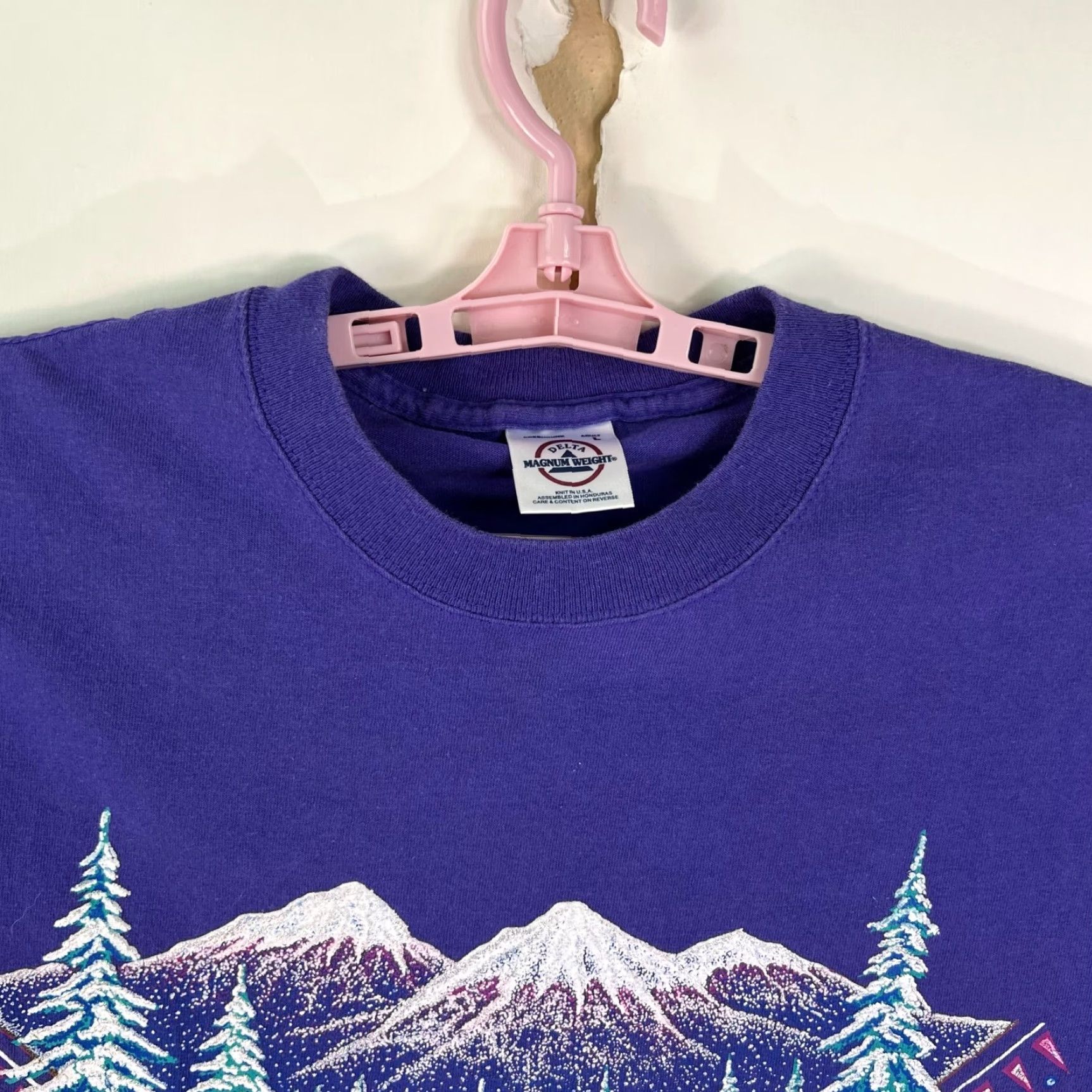 Delta Ruidoso New Mexico T-Shirt Adult L Purple Camouflage Ski Mens Size US L / EU 52-54 / 3 - 4 Thumbnail