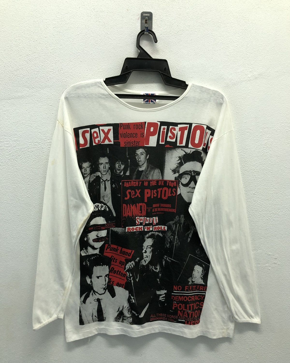 Band Tees Vintage 80s Sex Pistols Long Sleeve Lodon F.B T-Shirt Size US M / EU 48-50 / 2 - 1 Thumbnail