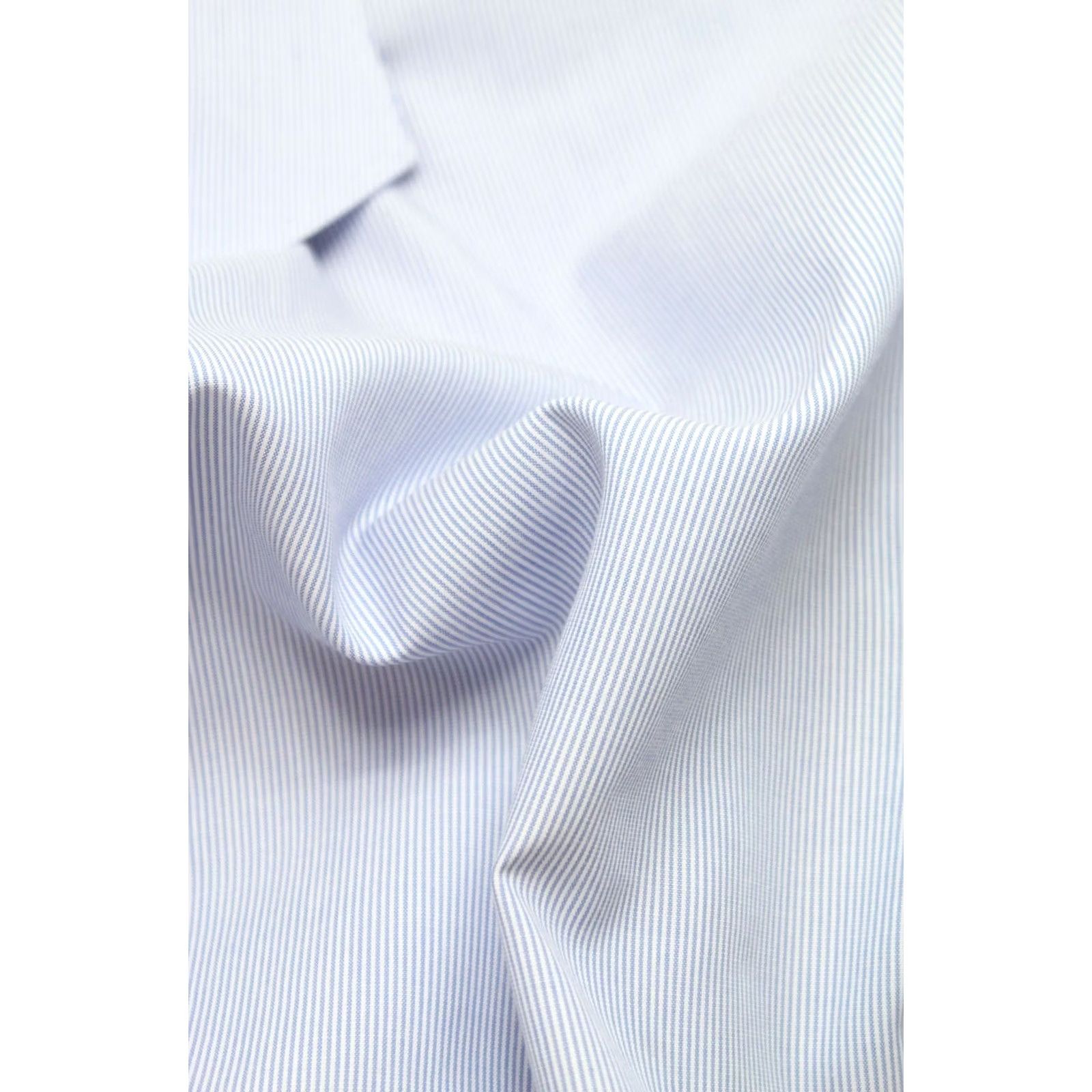 Suitsupply Suitsupply Try On Extra Slim Fit Formal Shirt Men's 43 / 17 Cutaway Collar Blue Pinstripe Dress Shirt Button-Up Button Cuffs Long Sleeve Size 46R - 6 Thumbnail